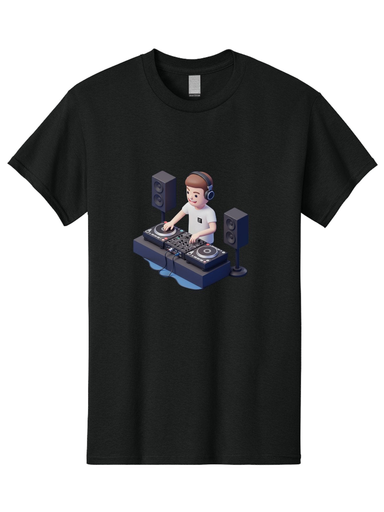 Dj-Controller Men'S Graphic Tee, 100% Cotton, Comfortable Casual Summer Wear, Machine Washable, Cartoon Dj, Dj Controller, Sound Equipment, Music Production, Electronic Dance Music, Dj Setup, Headphones, Speakers, Turntables Bad041 12