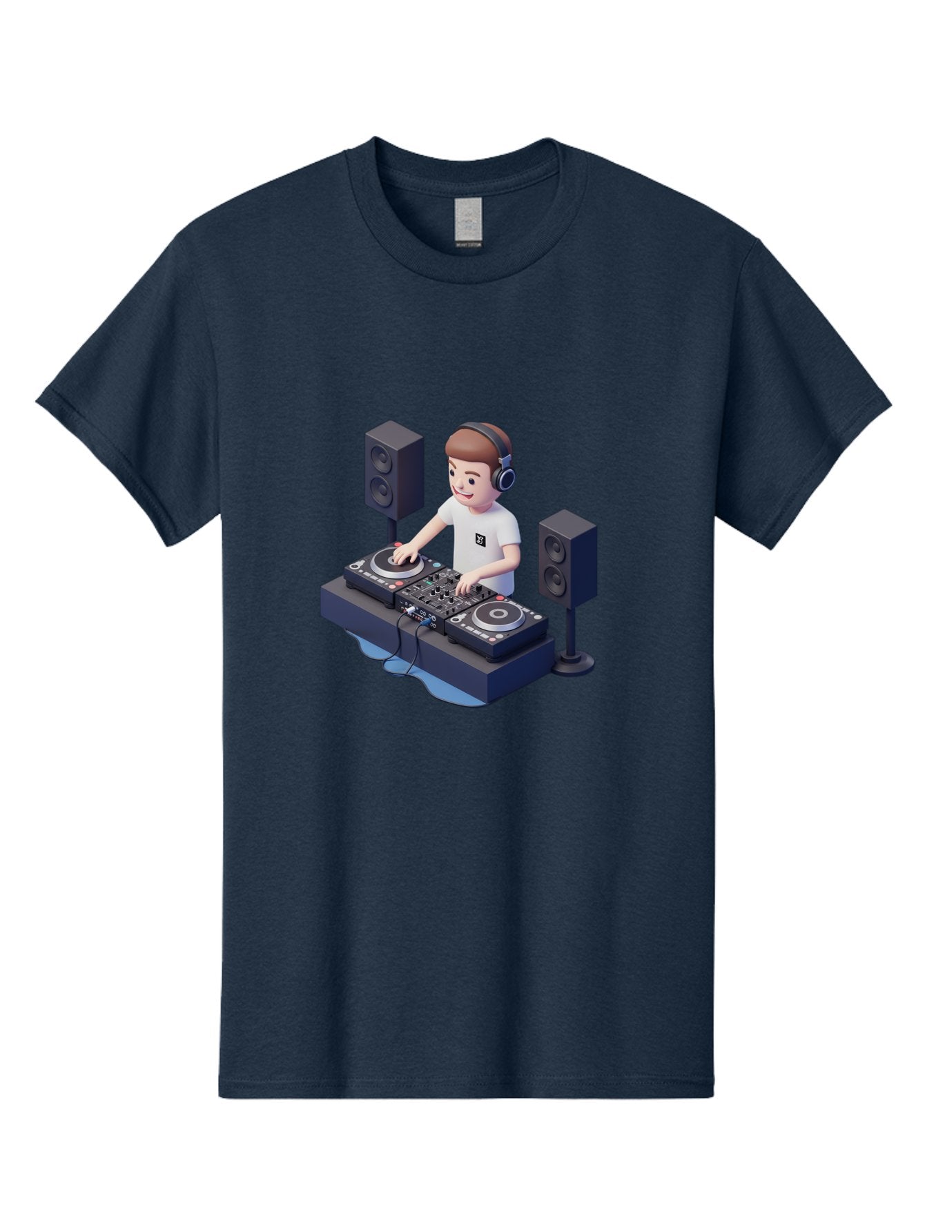 Dj-Controller Men'S Graphic Tee, 100% Cotton, Comfortable Casual Summer Wear, Machine Washable, Cartoon Dj, Dj Controller, Sound Equipment, Music Production, Electronic Dance Music, Dj Setup, Headphones, Speakers, Turntables Bad041 13