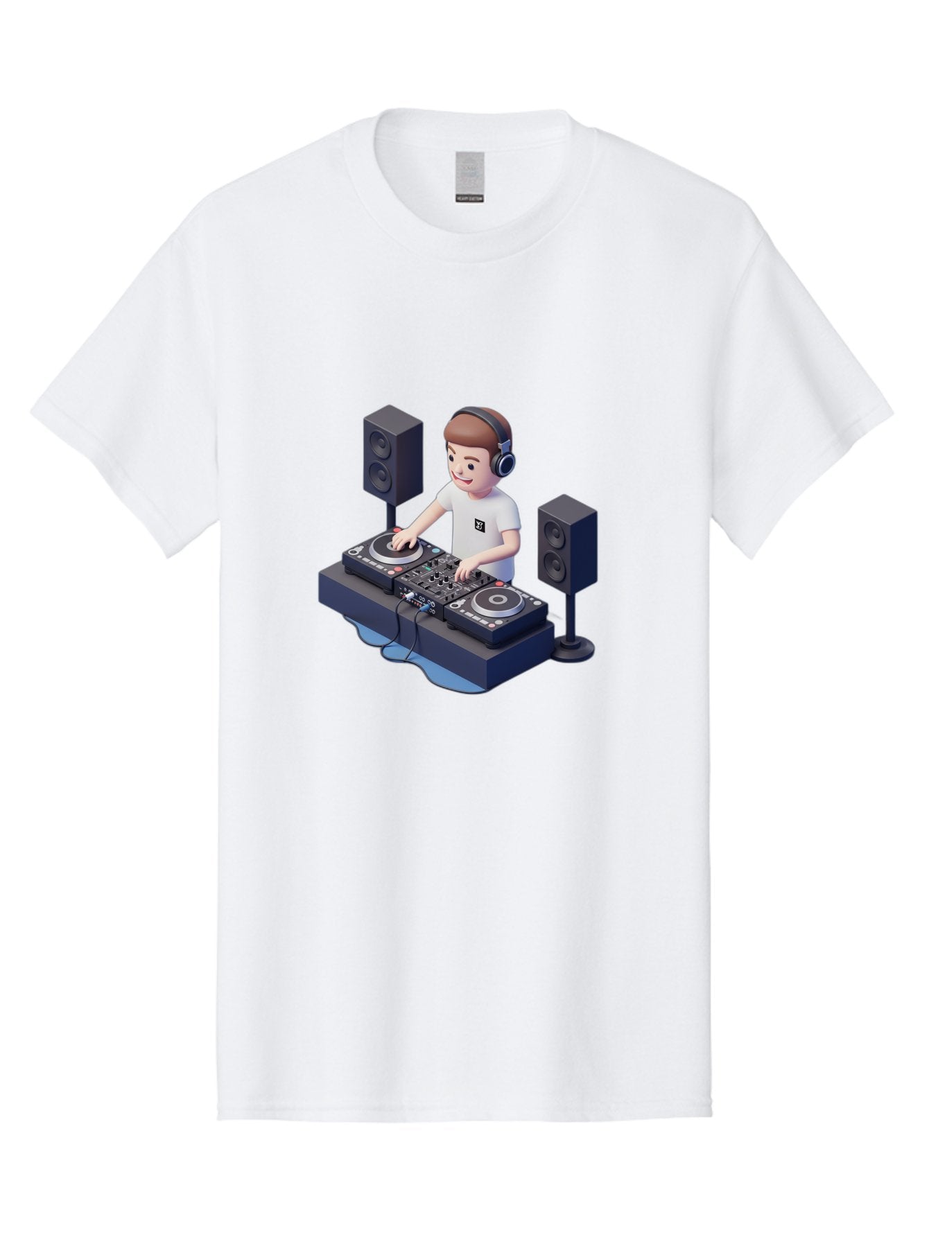 Dj-Controller Men'S Graphic Tee, 100% Cotton, Comfortable Casual Summer Wear, Machine Washable, Cartoon Dj, Dj Controller, Sound Equipment, Music Production, Electronic Dance Music, Dj Setup, Headphones, Speakers, Turntables Bad041 9