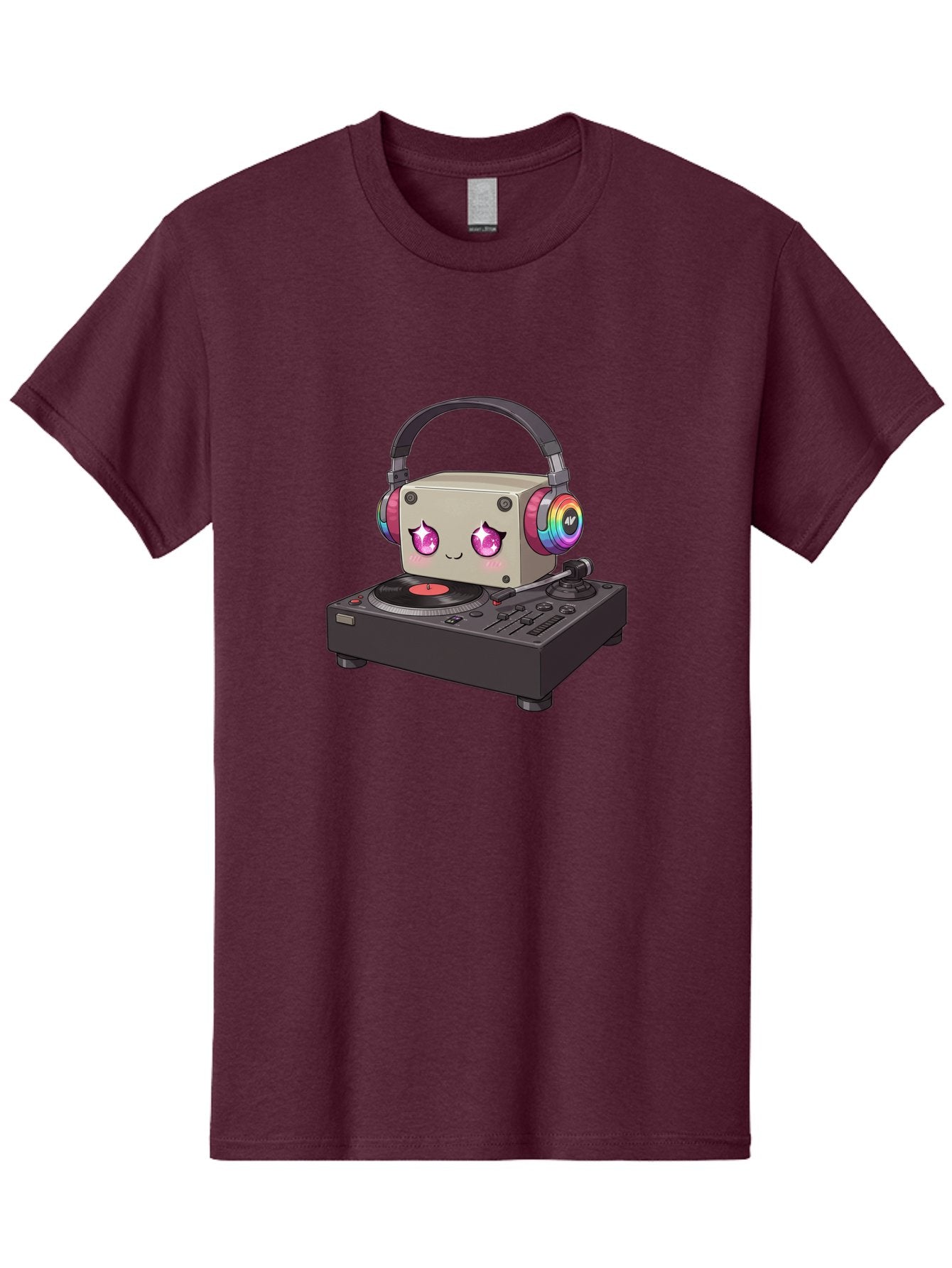 Dj-Mixer Men'S Graphic Tee, 100% Cotton, Comfortable Casual Summer Wear, Machine Washable, Cartoon Boombox, Dj Equipment, Vinyl Record, Music Headphones, Colorful Accents, Kawaii Style, Music Production, Electronic Dance Music, Dj Culture Bad042 9