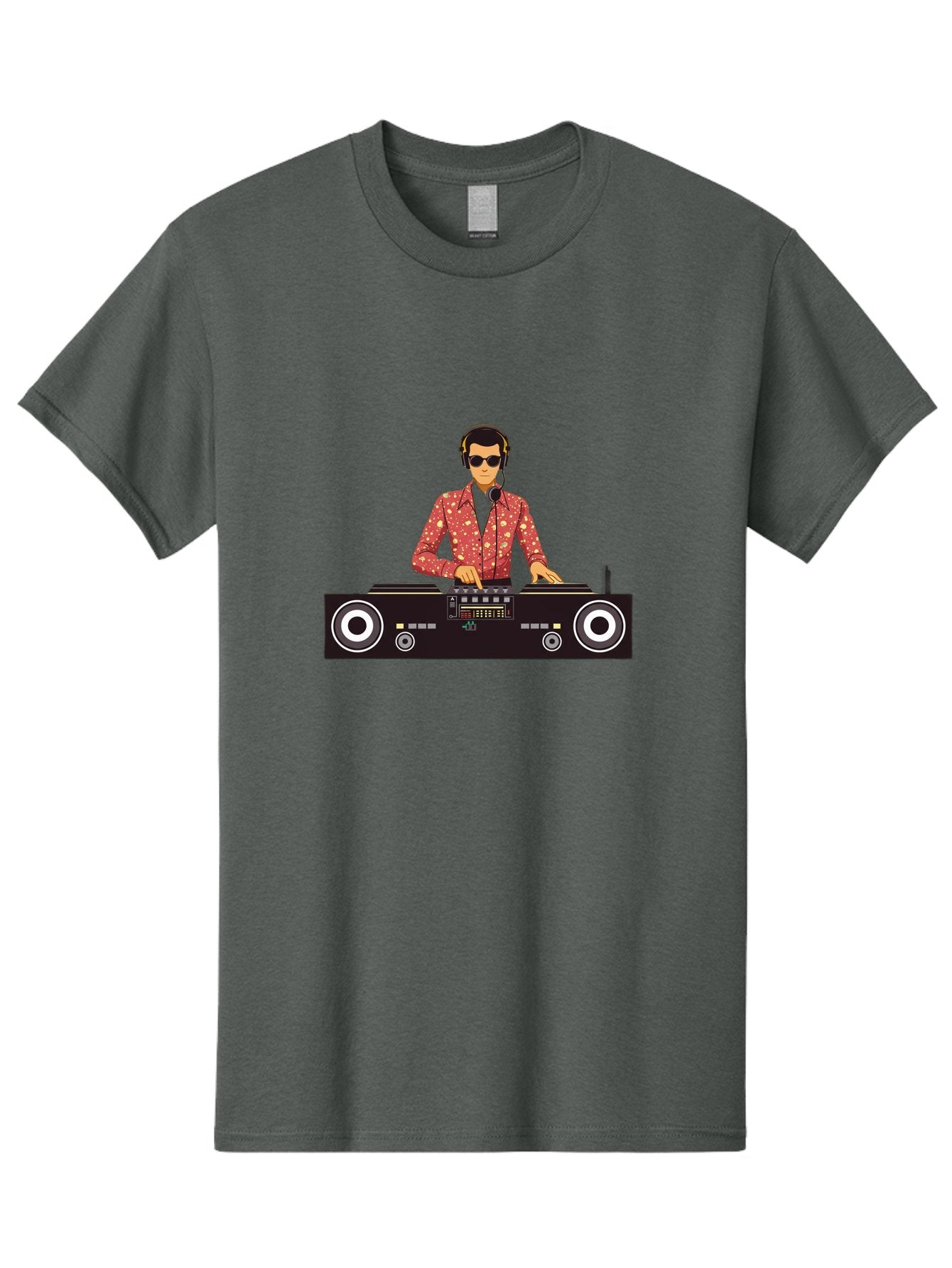 Dj-Mixing Men'S Graphic Tee, 100% Cotton, Comfortable Casual Summer Wear, Machine Washable, Dj Equipment, Vinyl Records, Music Production, Dj Setup, Sound Mix, Electronic Dance Music, Club Night, Turntables, Sound Controllers, Professional Dj Bad044 9