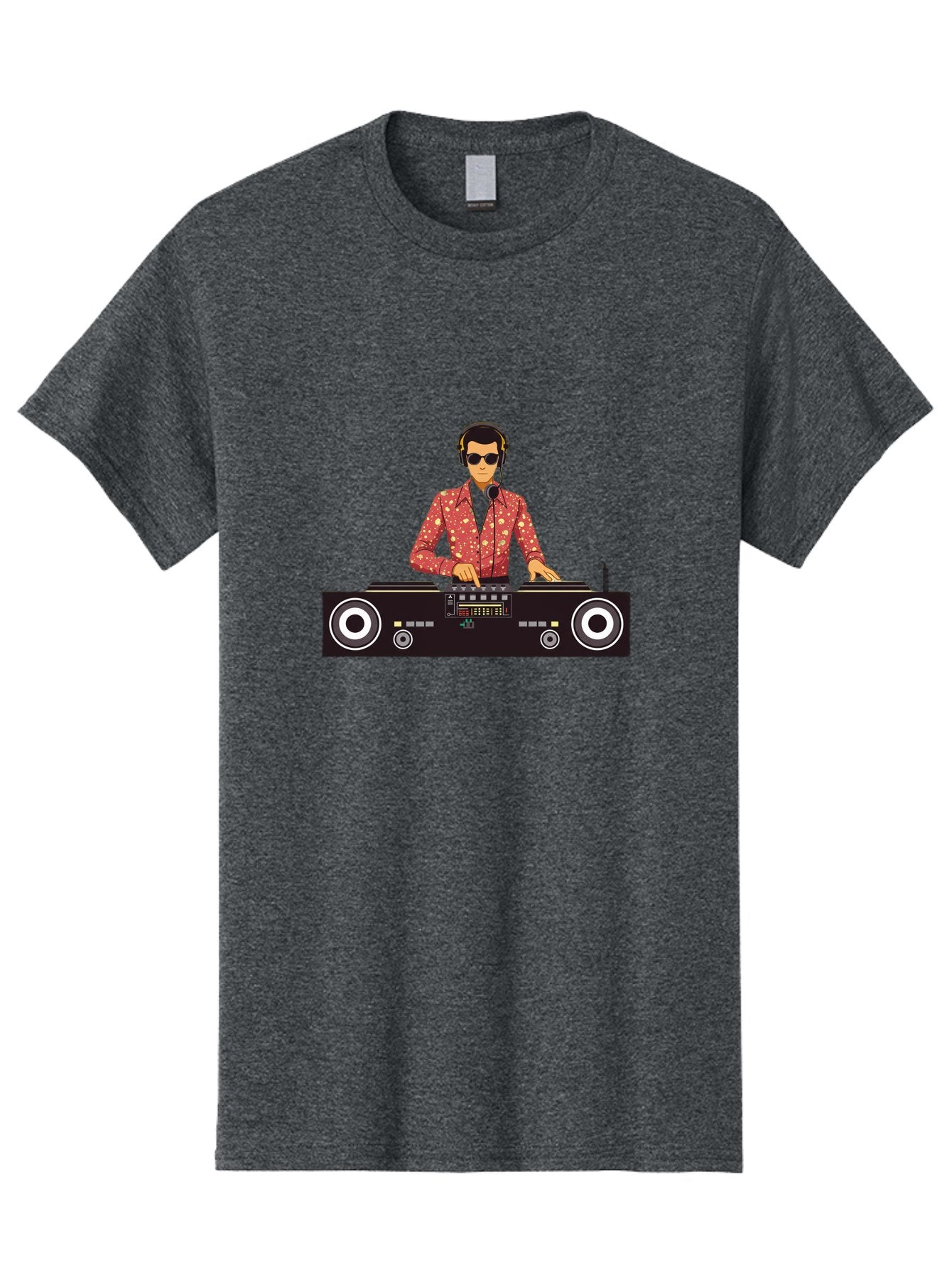 Dj-Mixing Men'S Graphic Tee, 100% Cotton, Comfortable Casual Summer Wear, Machine Washable, Dj Equipment, Vinyl Records, Music Production, Dj Setup, Sound Mix, Electronic Dance Music, Club Night, Turntables, Sound Controllers, Professional Dj Bad044