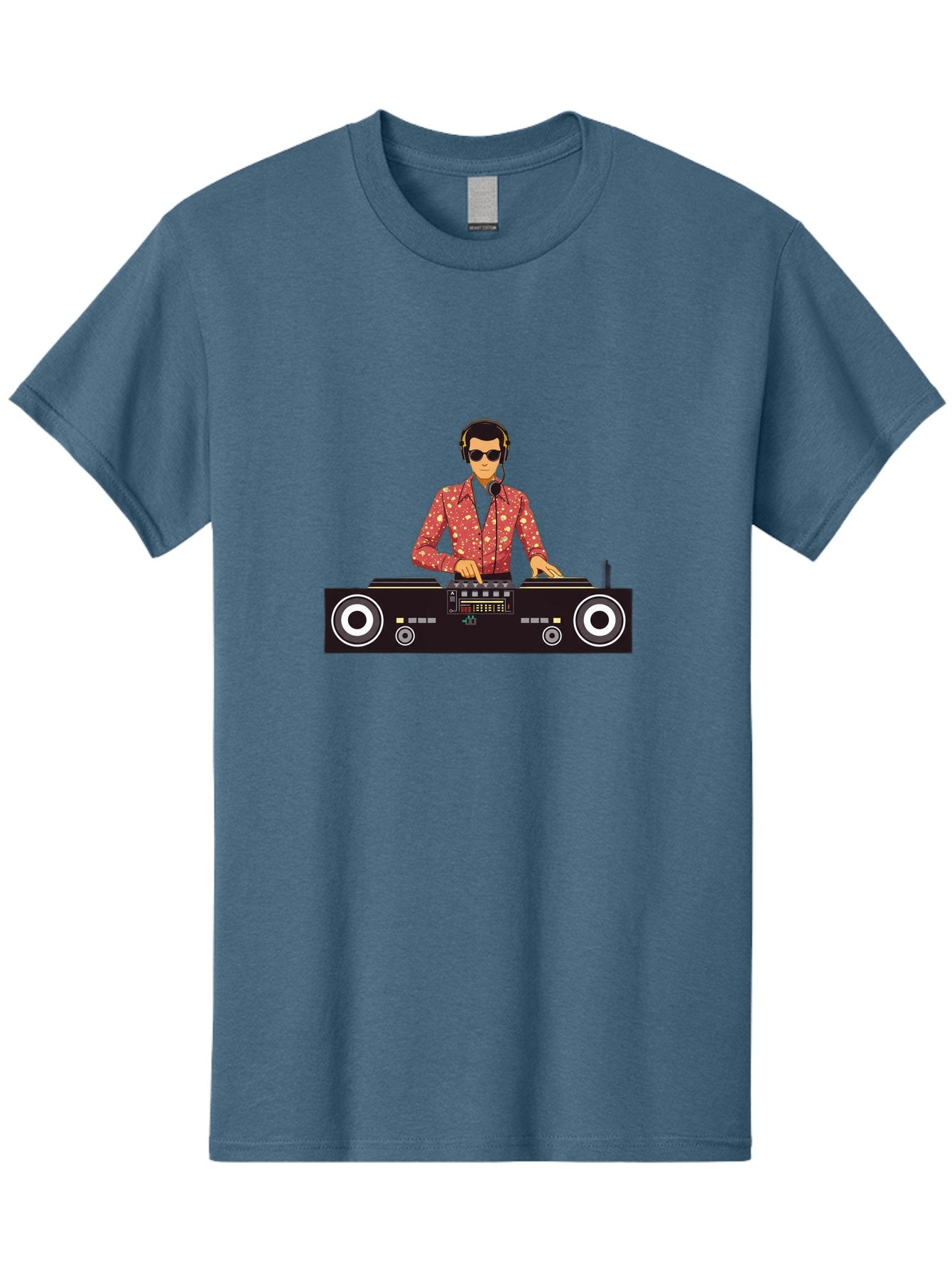 Dj-Mixing Men'S Graphic Tee, 100% Cotton, Comfortable Casual Summer Wear, Machine Washable, Dj Equipment, Vinyl Records, Music Production, Dj Setup, Sound Mix, Electronic Dance Music, Club Night, Turntables, Sound Controllers, Professional Dj Bad044 6