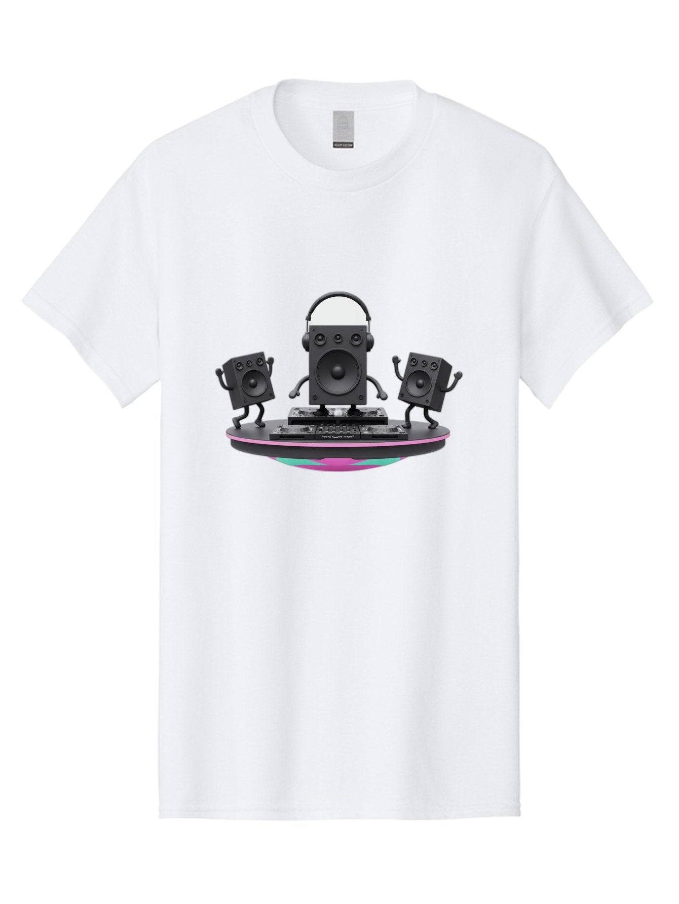 Dj-Speaker-1 Men'S Graphic Tee, 100% Cotton, Comfortable Casual Summer Wear, Machine Washable, Speaker Dj Setup, Dancing Speakers, Music Equipment, Entertainment Tech, Modern Djing, Electronic Dance Music Bad045 3