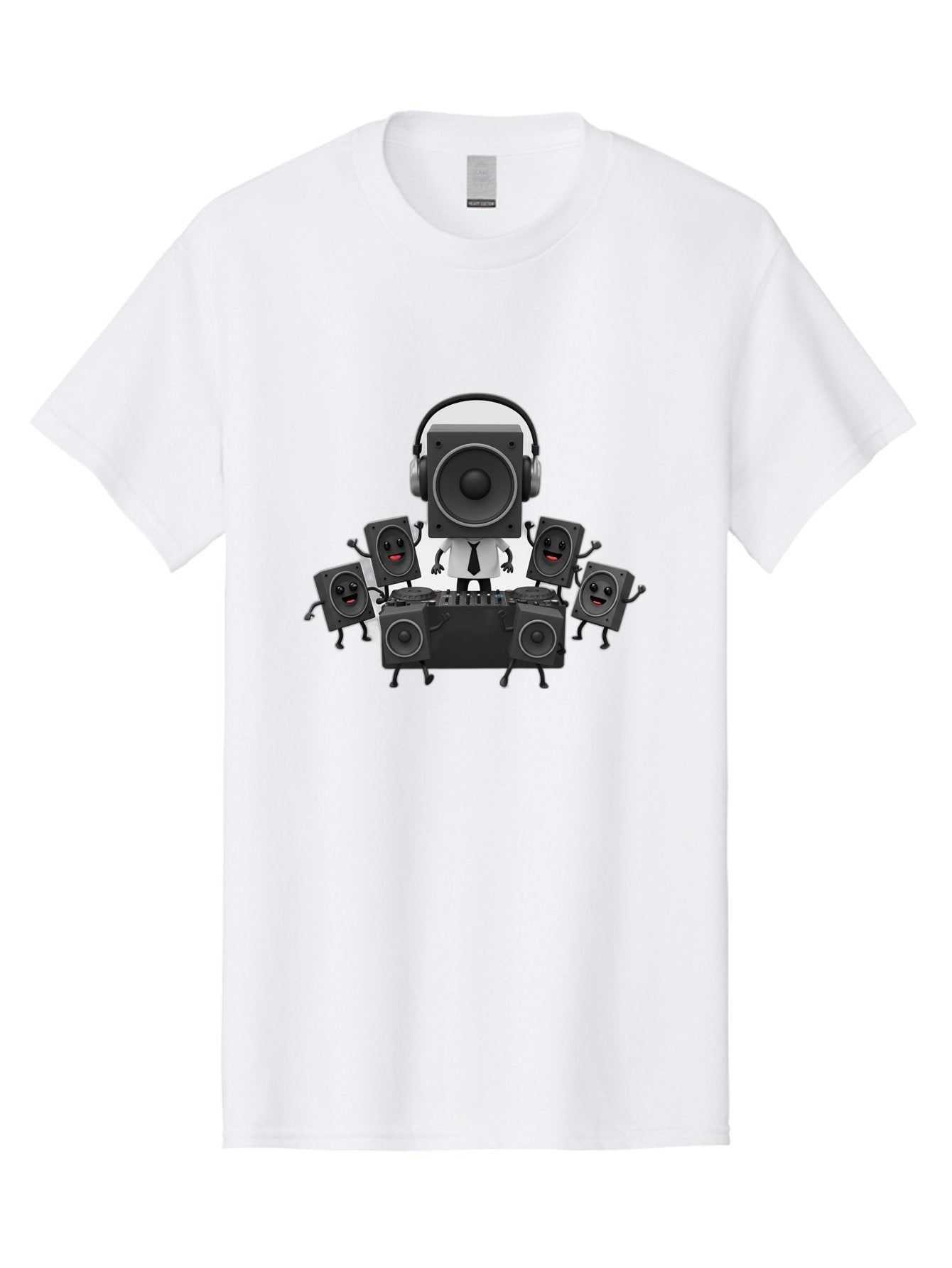 Dj-Speaker Men'S Graphic Tee, 100% Cotton, Comfortable Casual Summer Wear, Machine Washable, Dj Equipment, Sound System, Loudspeakers, Animated Speakers, Music Production, Audio Setup, Dj Controller, Sound Technology Bad046 7