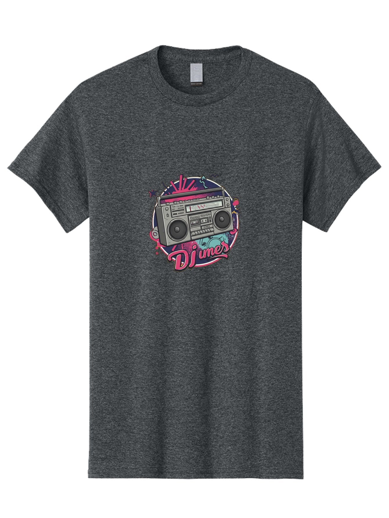 Djumer-Boombox Men'S Graphic Tee, 100% Cotton, Comfortable Casual Summer Wear, Machine Washable, Retro Boombox, Vinyl Records, Dj Equipment, Neon Lights, Graffiti Art, Street Culture, Music Beats, Cassette Player, Nostalgic Vibe Bad052 11