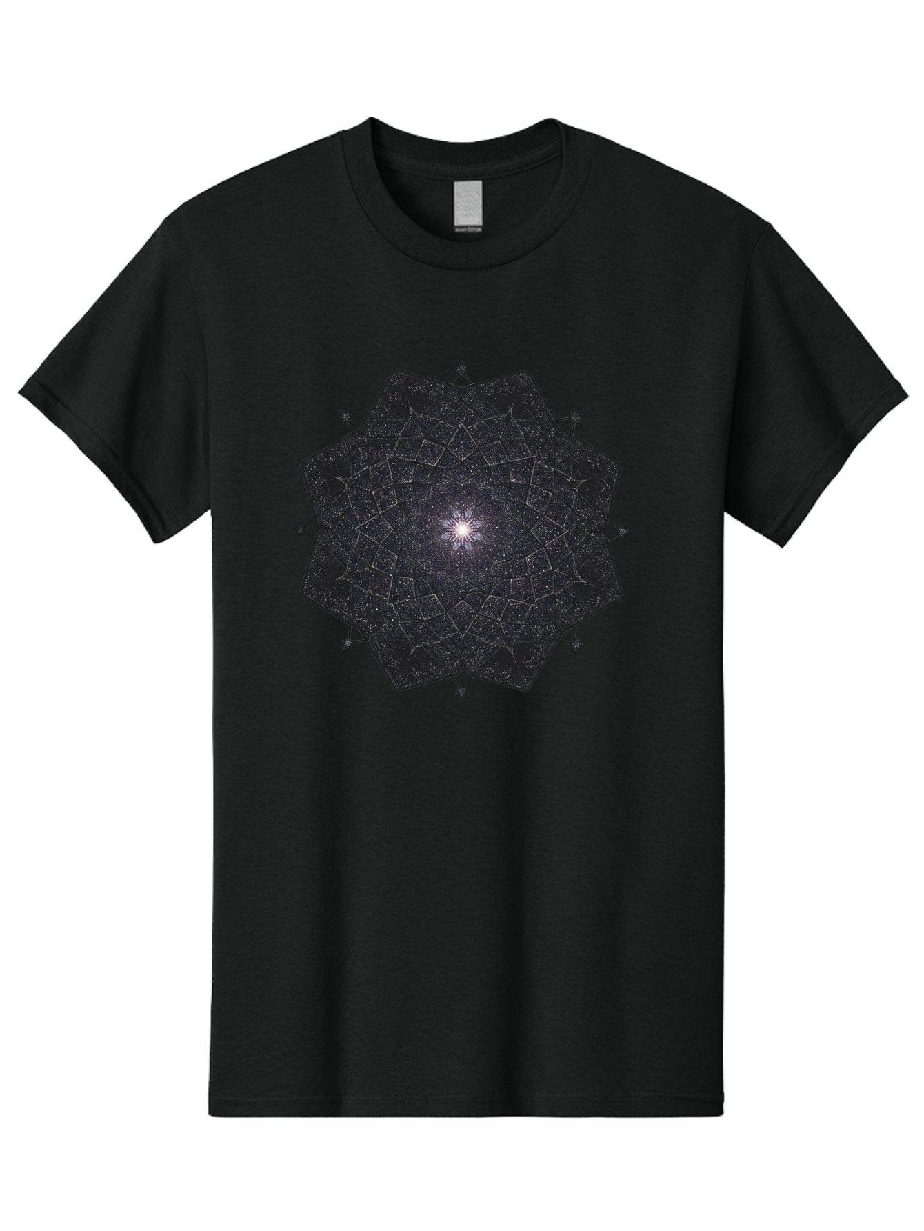 Dodecahedron-Galaxy Men'S Graphic Tee, 100% Cotton, Comfortable Casual Summer Wear, Machine Washable, Stylized Star Design, Geometric Pattern, Celestial Body, Starry Night Sky, Abstract Art, Modern Design, Futuristic, Digital Art Bad053 5