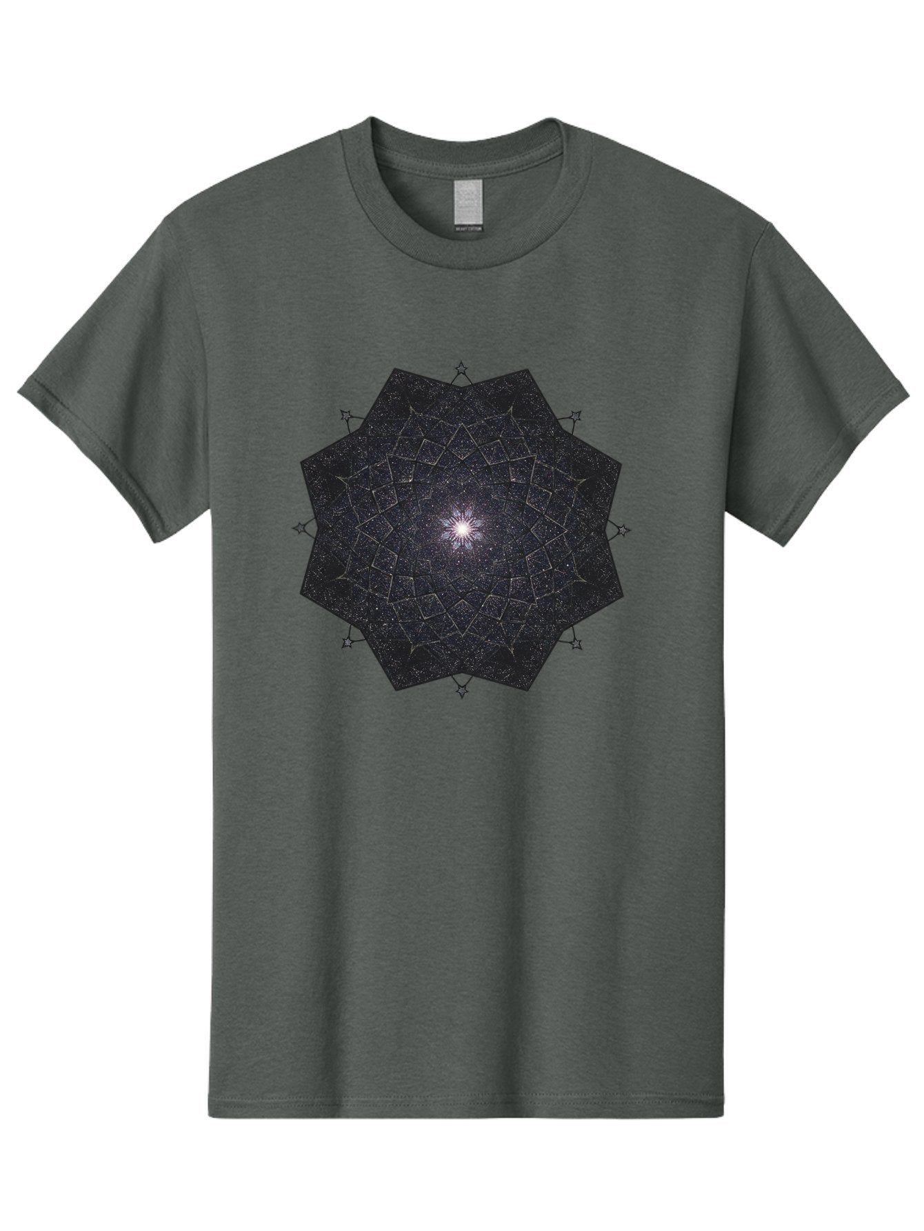 Dodecahedron-Galaxy Men'S Graphic Tee, 100% Cotton, Comfortable Casual Summer Wear, Machine Washable, Stylized Star Design, Geometric Pattern, Celestial Body, Starry Night Sky, Abstract Art, Modern Design, Futuristic, Digital Art Bad053 6