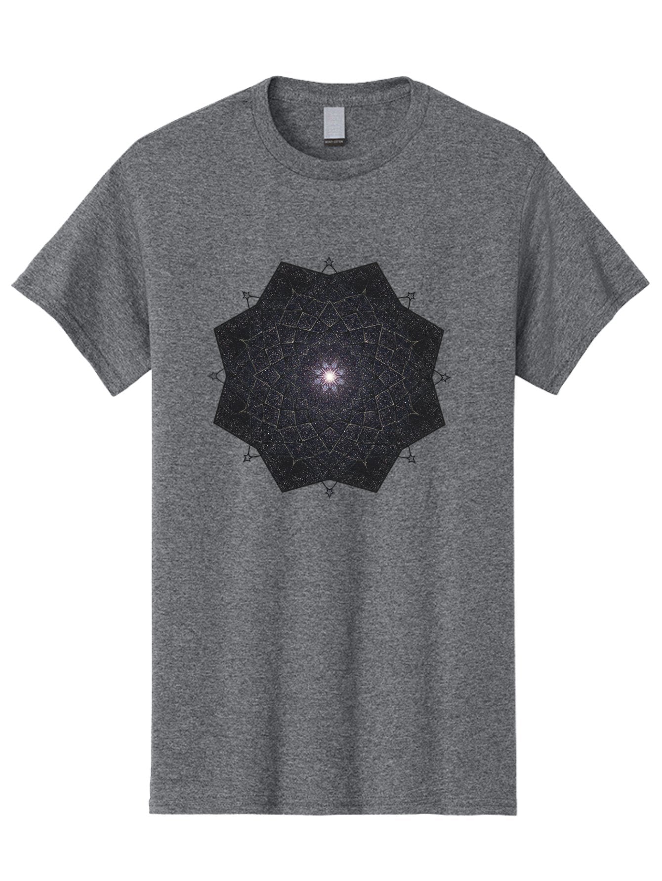Dodecahedron-Galaxy Men'S Graphic Tee, 100% Cotton, Comfortable Casual Summer Wear, Machine Washable, Stylized Star Design, Geometric Pattern, Celestial Body, Starry Night Sky, Abstract Art, Modern Design, Futuristic, Digital Art Bad053 9