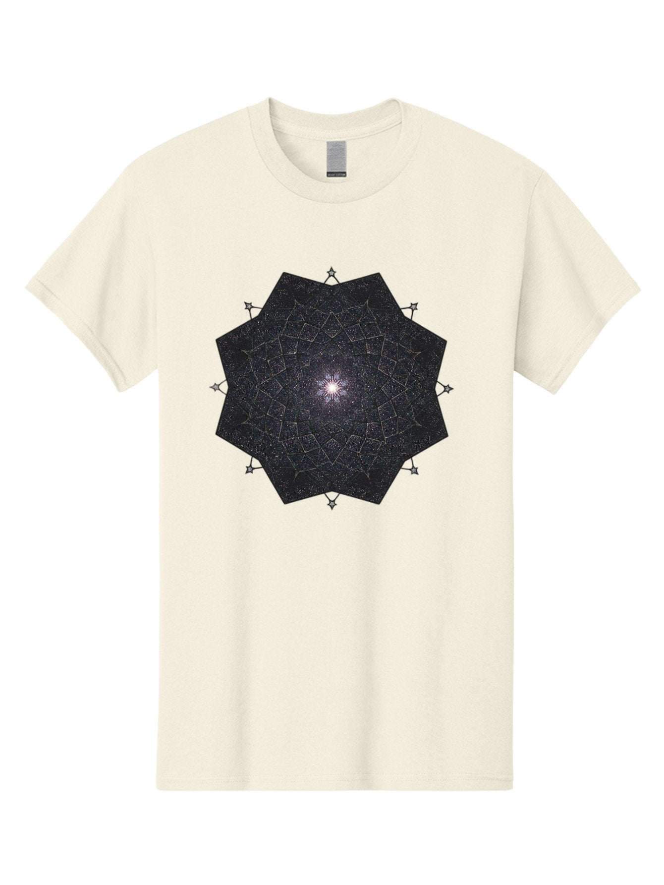 Dodecahedron-Galaxy Men'S Graphic Tee, 100% Cotton, Comfortable Casual Summer Wear, Machine Washable, Stylized Star Design, Geometric Pattern, Celestial Body, Starry Night Sky, Abstract Art, Modern Design, Futuristic, Digital Art Bad053 15