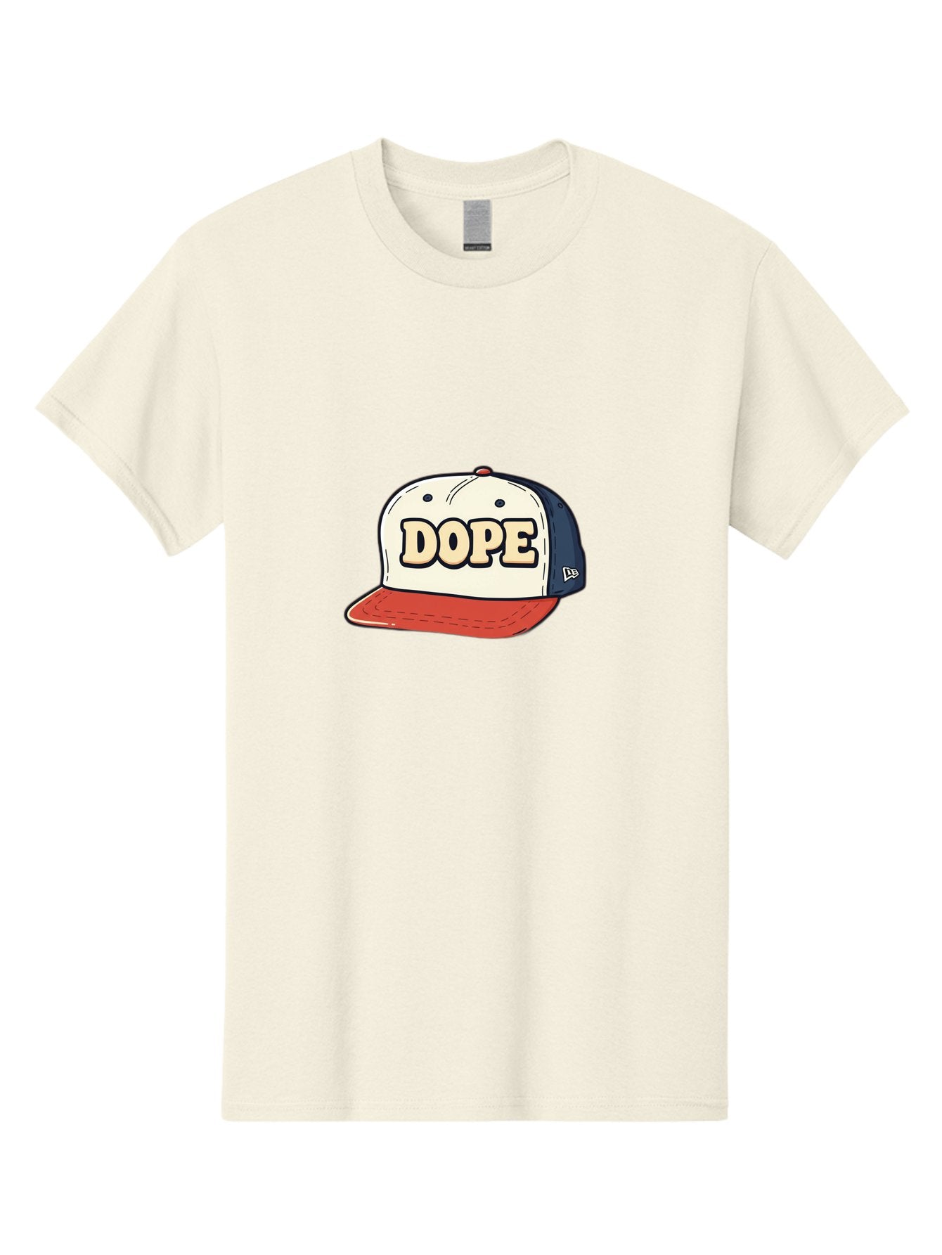 Dope-Baseball-Cap Men'S Graphic Tee, 100% Cotton, Comfortable Casual Summer Wear, Machine Washable, Baseball Cap, Red And Blue Cap, Dope Hat, Streetwear Fashion, New Era Logo, Bold Graphic, Cartoon Style, Trendy Accessory, Casual Wear, Bad055 14