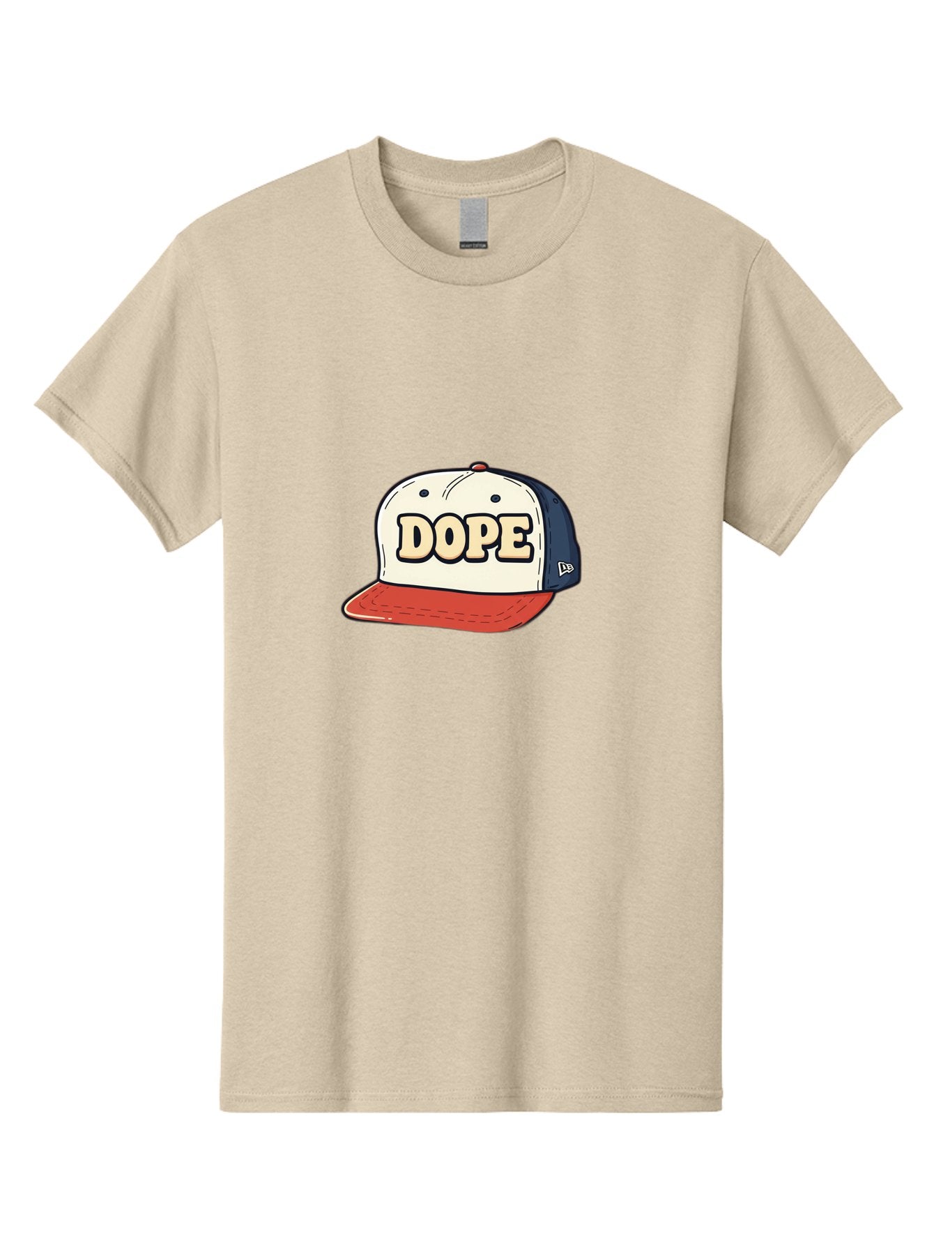 Dope-Baseball-Cap Men'S Graphic Tee, 100% Cotton, Comfortable Casual Summer Wear, Machine Washable, Baseball Cap, Red And Blue Cap, Dope Hat, Streetwear Fashion, New Era Logo, Bold Graphic, Cartoon Style, Trendy Accessory, Casual Wear, Bad055 10