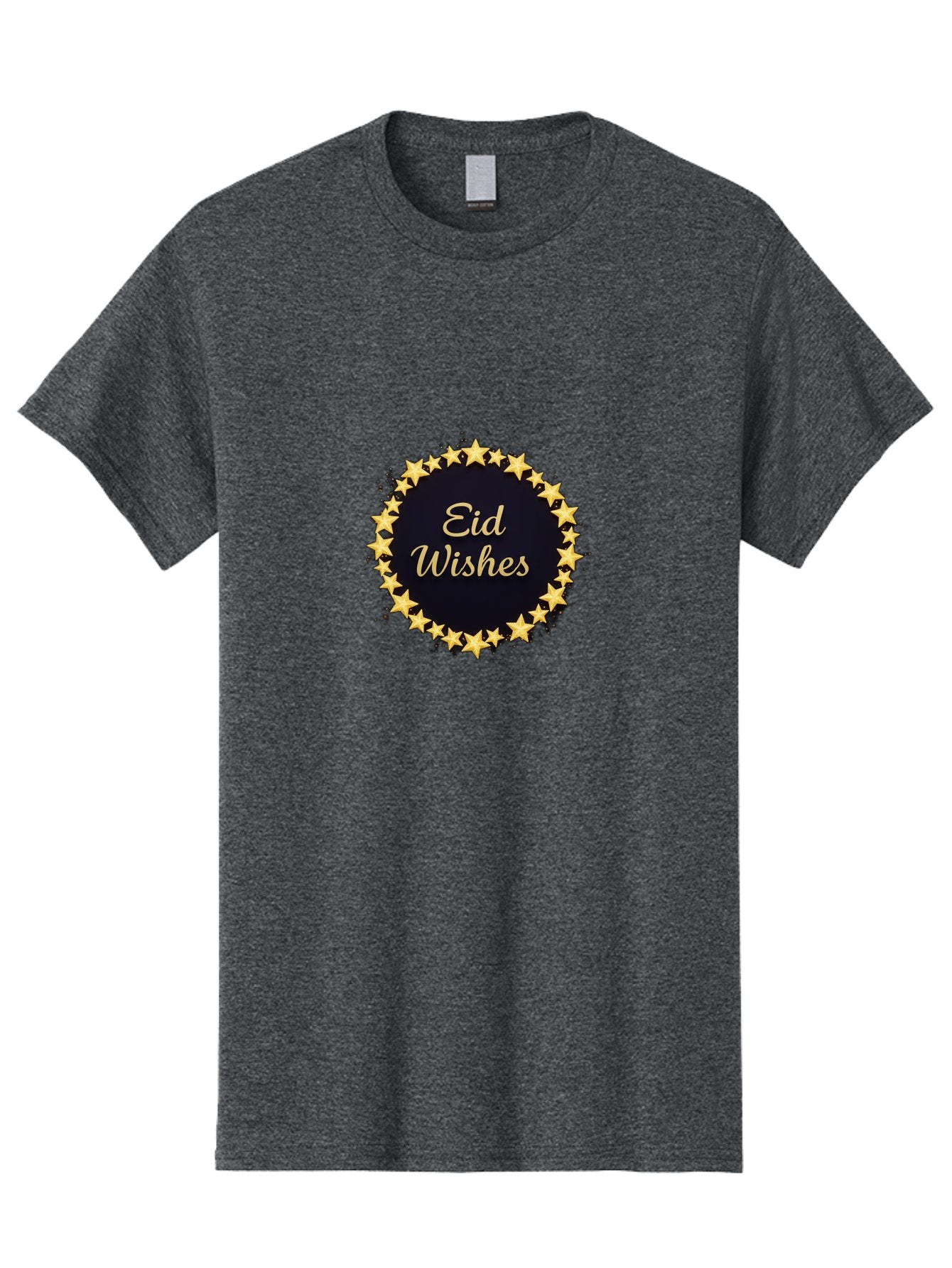 Eid-Wishes Men'S Graphic Tee, 100% Cotton, Comfortable Casual Summer Wear, Machine Washable, Eid Wishes, Festive Greeting, Golden Stars, Celebration, Holiday Wishes, Islamic Festival, Eid Mubarak, Starry Design, Elegant Font, Gold Stars Bad066 15