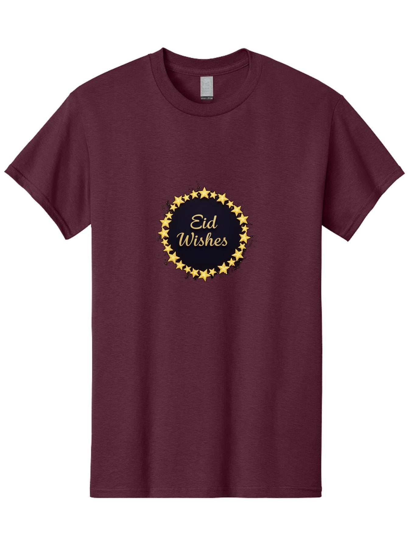 Eid-Wishes Men'S Graphic Tee, 100% Cotton, Comfortable Casual Summer Wear, Machine Washable, Eid Wishes, Festive Greeting, Golden Stars, Celebration, Holiday Wishes, Islamic Festival, Eid Mubarak, Starry Design, Elegant Font, Gold Stars Bad066 10