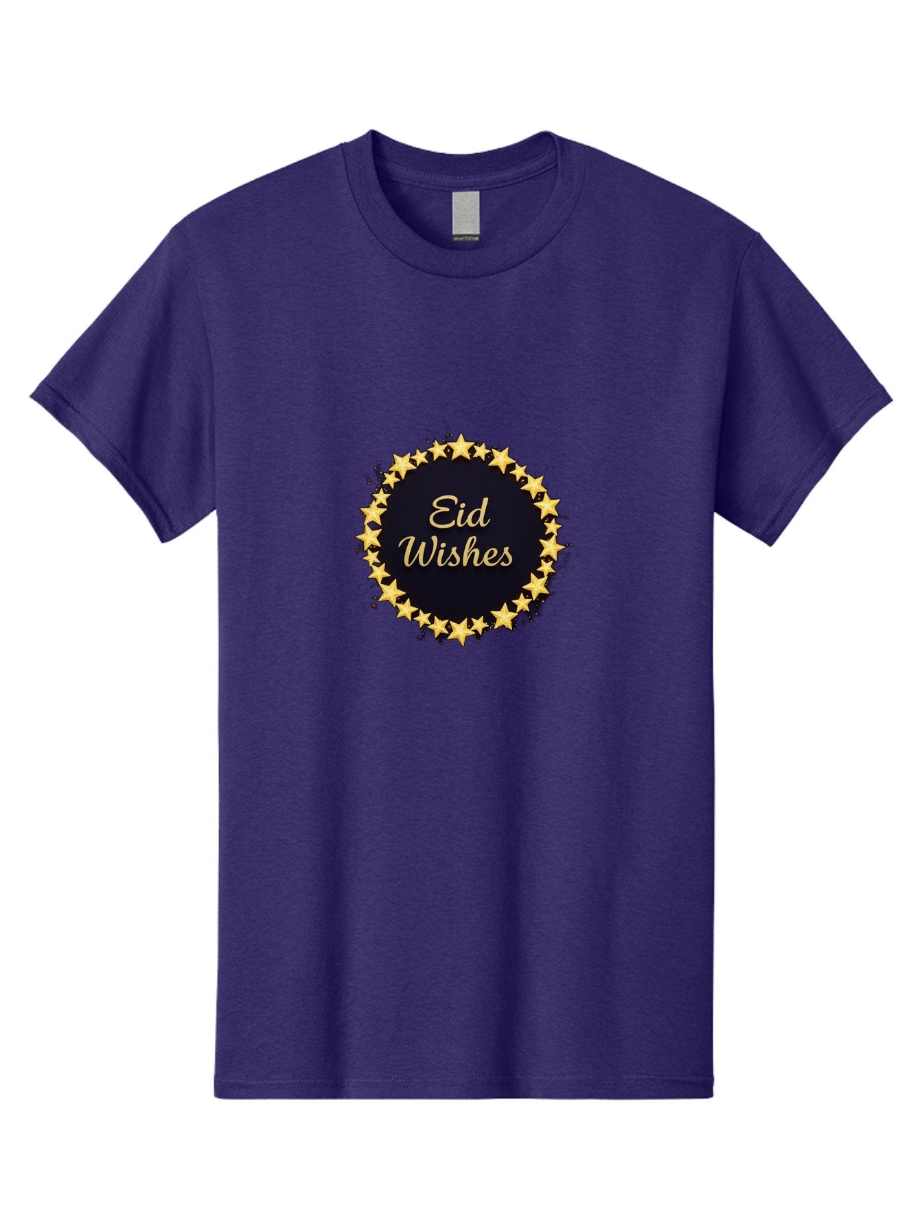 Eid-Wishes Men'S Graphic Tee, 100% Cotton, Comfortable Casual Summer Wear, Machine Washable, Eid Wishes, Festive Greeting, Golden Stars, Celebration, Holiday Wishes, Islamic Festival, Eid Mubarak, Starry Design, Elegant Font, Gold Stars Bad066 11