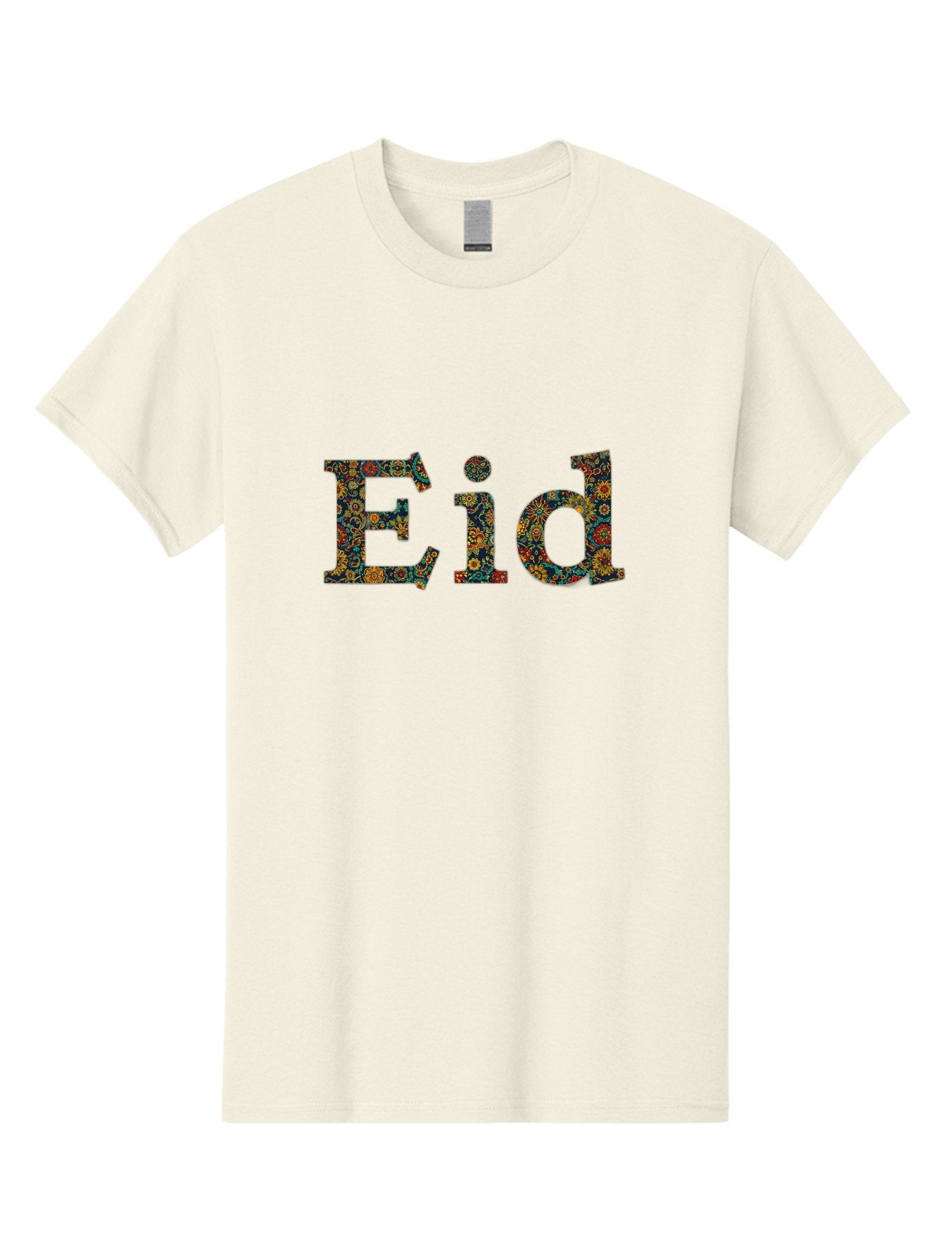 Eid Men'S Graphic Tee, 100% Cotton, Comfortable Casual Summer Wear, Machine Washable, Eid Celebration, Floral Pattern, Colorful Design, Vibrant Colors, Festive Atmosphere, Islamic Holiday, Cultural Tradition, Ornate Details, Decorative Art Bad067 12