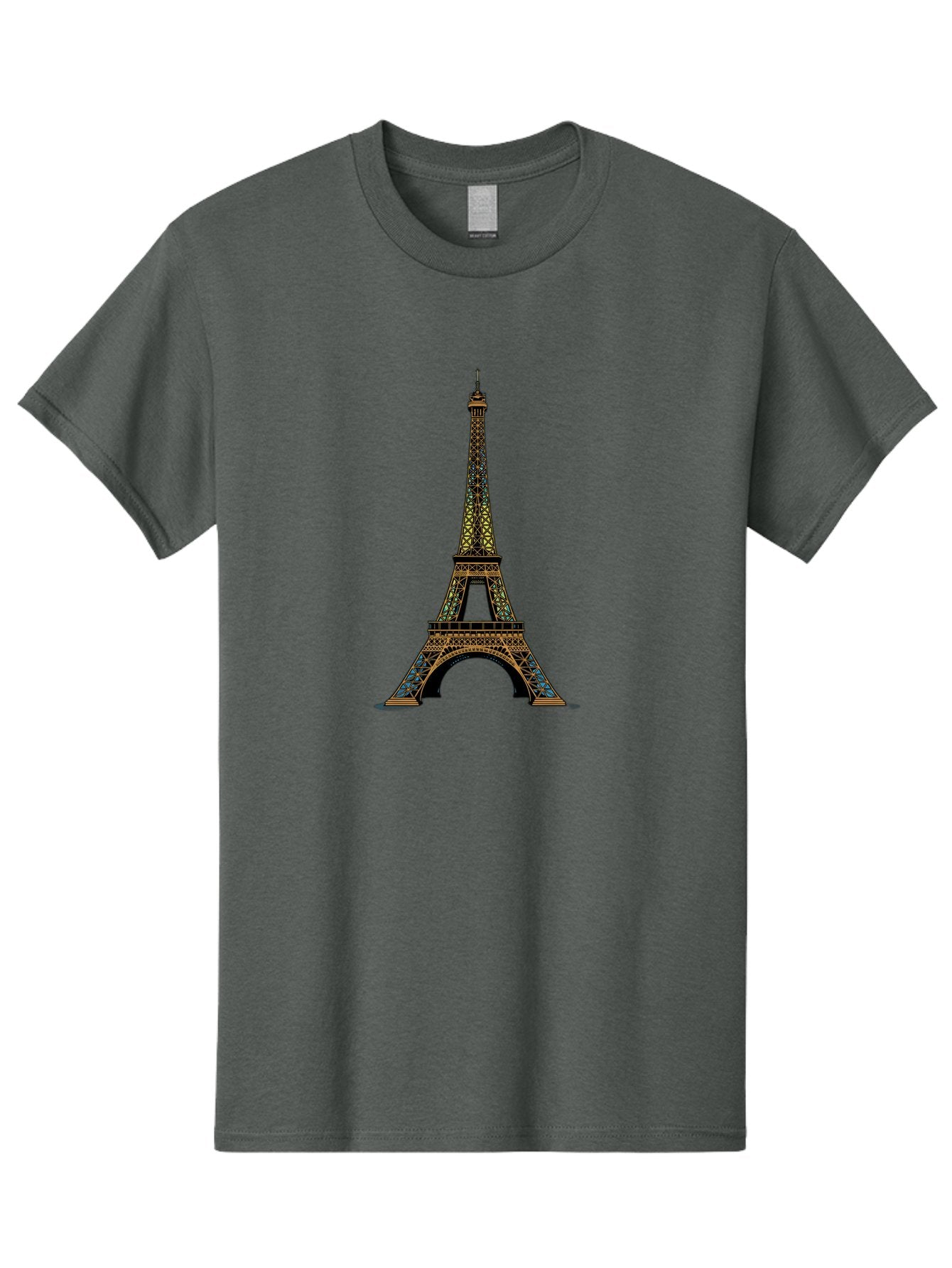 Eiffel-Tower-2 Men'S Graphic Tee, 100% Cotton, Comfortable Casual Summer Wear, Machine Washable, Iconic Landmark, Paris, France, Iron Latticework, Romantic Getaway, Travel Destination, Cityscape, Architectural Marvel, Tourism, Vacation Spot Bad069 3