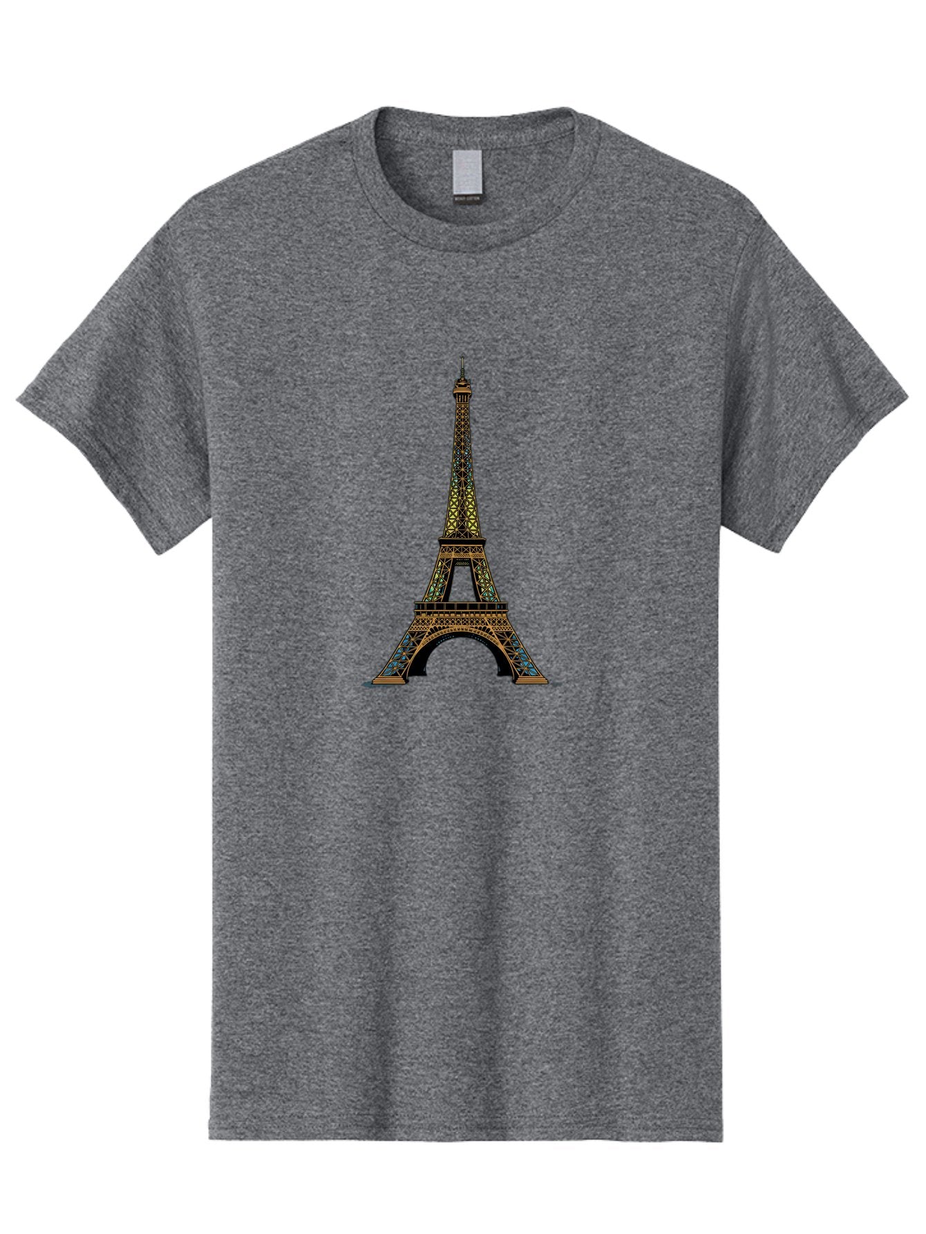 Eiffel-Tower-2 Men'S Graphic Tee, 100% Cotton, Comfortable Casual Summer Wear, Machine Washable, Iconic Landmark, Paris, France, Iron Latticework, Romantic Getaway, Travel Destination, Cityscape, Architectural Marvel, Tourism, Vacation Spot Bad069 9