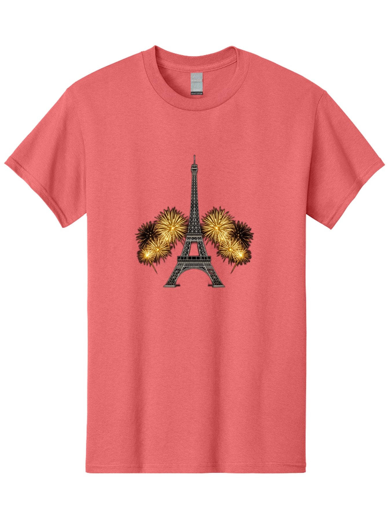 Eiffel-Tower-Fireworks-1 Men'S Graphic Tee, 100% Cotton, Comfortable Casual Summer Wear, Machine Washable, Eiffel Tower, Fireworks Display, Celebration, Festive Atmosphere, Fireworks Exploding, France, Paris, City Landmark, Event Decoration, Bad074 3