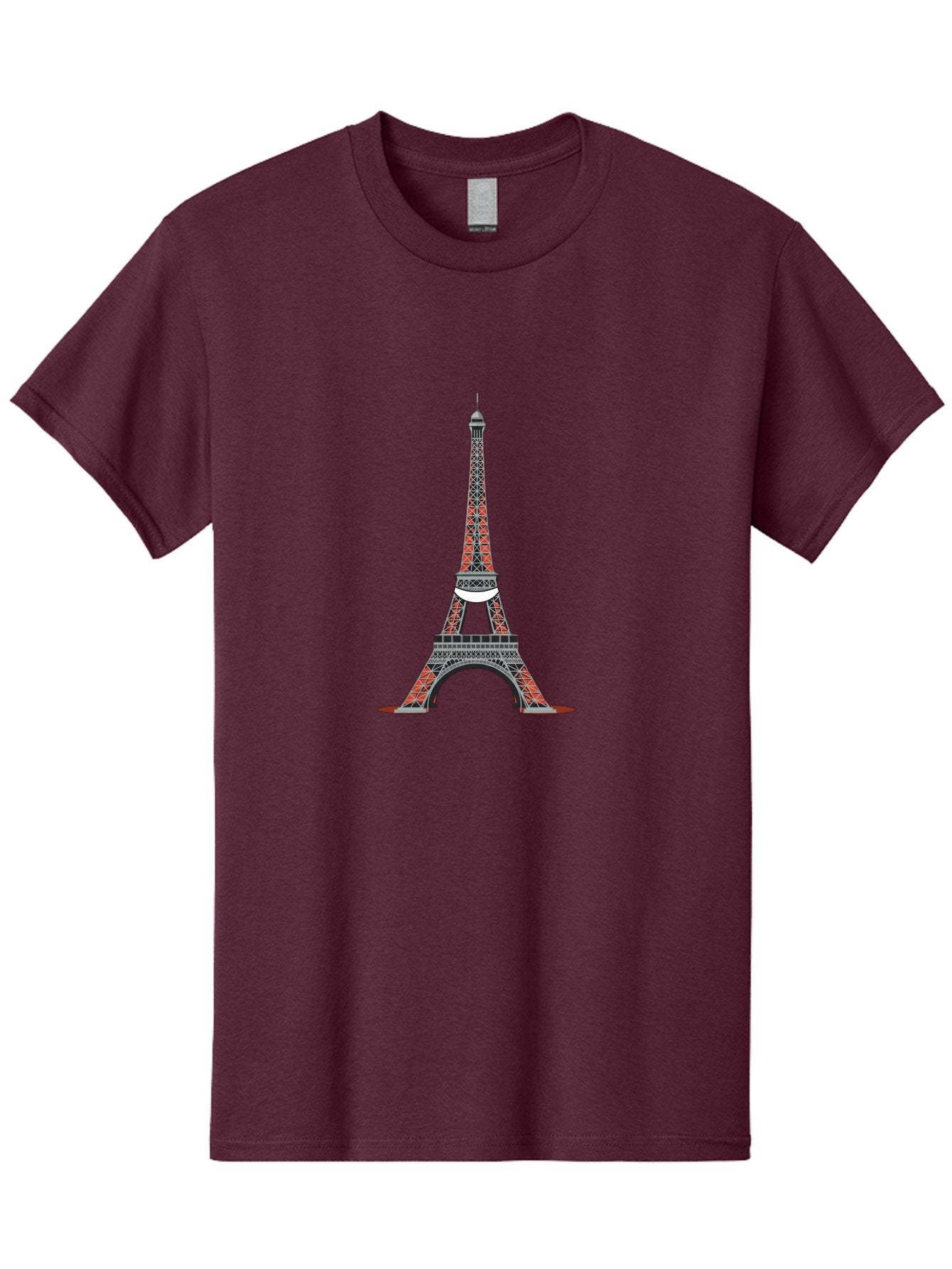Eiffel-Tower Men'S Graphic Tee, 100% Cotton, Comfortable Casual Summer Wear, Machine Washable, Iconic Landmark, Parisian Architecture, French Culture, Iron Latticework, Red And Black Design, Tourist Attraction, Cityscape, Famous Monument, Bad076 11