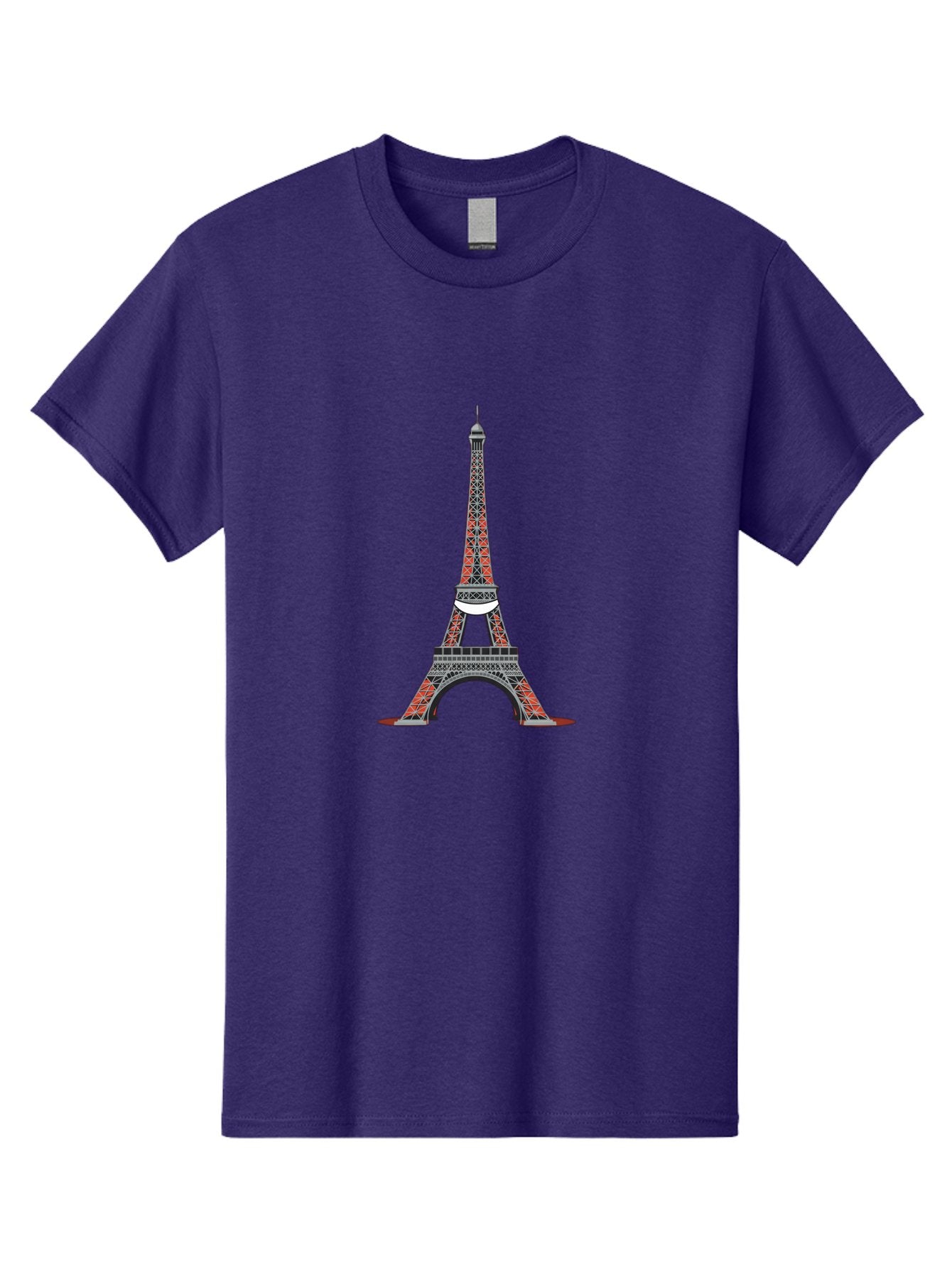 Eiffel-Tower Men'S Graphic Tee, 100% Cotton, Comfortable Casual Summer Wear, Machine Washable, Iconic Landmark, Parisian Architecture, French Culture, Iron Latticework, Red And Black Design, Tourist Attraction, Cityscape, Famous Monument, Bad076 15