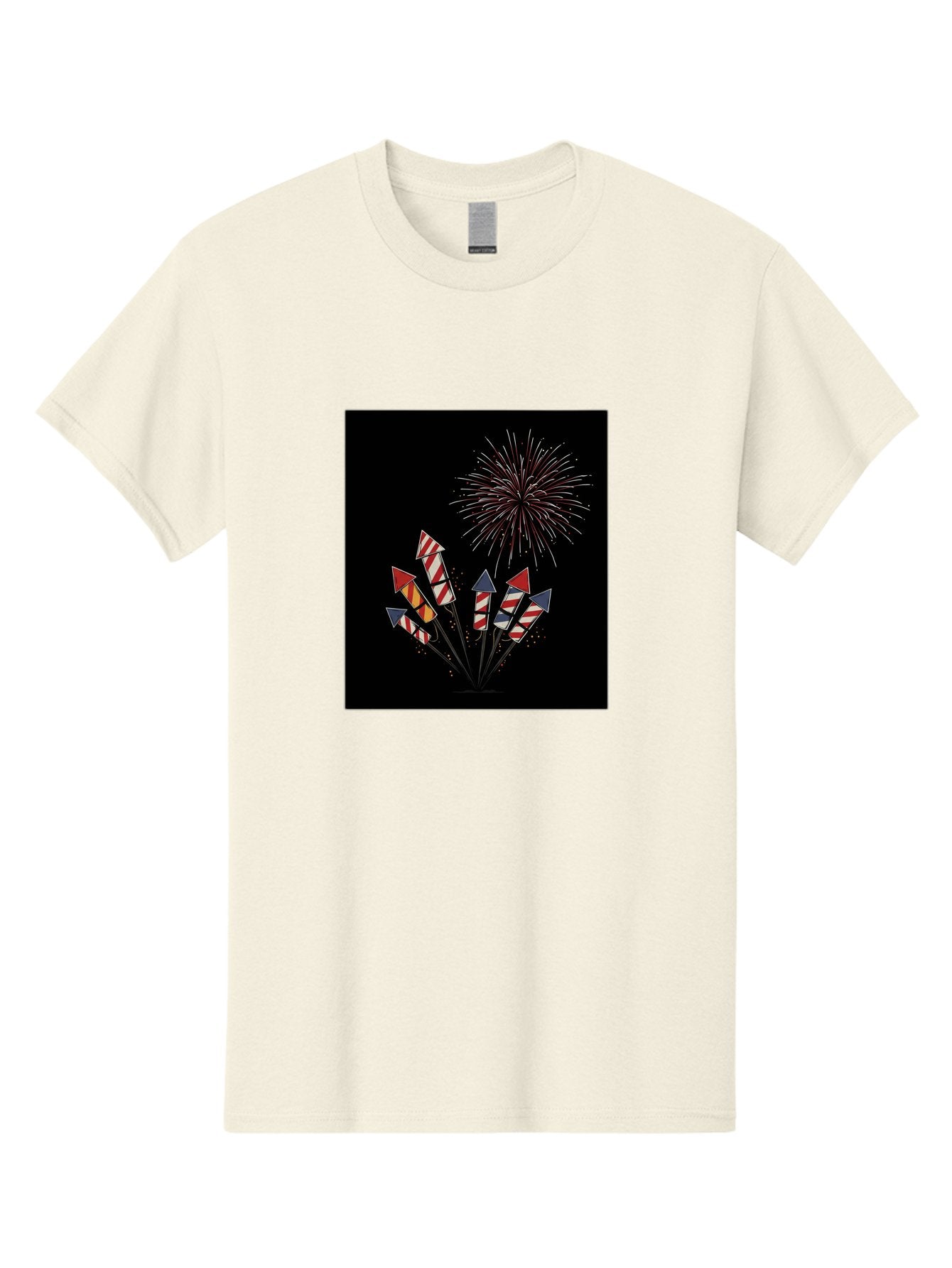 Fireworks Men'S Graphic Tee, 100% Cotton, Comfortable Casual Summer Wear, Machine Washable, Fireworks Explosion, Red White And Blue Fireworks, Festive Celebration, Patriotic Theme, 4Th Of July, Independence Day, Festive Atmosphere, Bad094 15