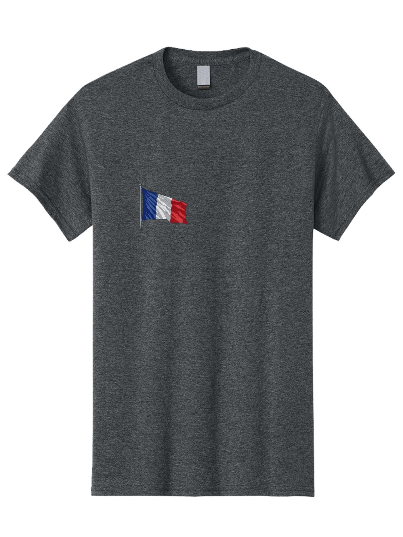 French-Flag Men'S Graphic Tee, 100% Cotton, Comfortable Casual Summer Wear, Machine Washable, French Flag Waving, National Symbol, France, Tricolor, Blue White And Red, Patriotic, Waving Flag, French Culture, Iconic Emblem, Country Flag Bad110 15