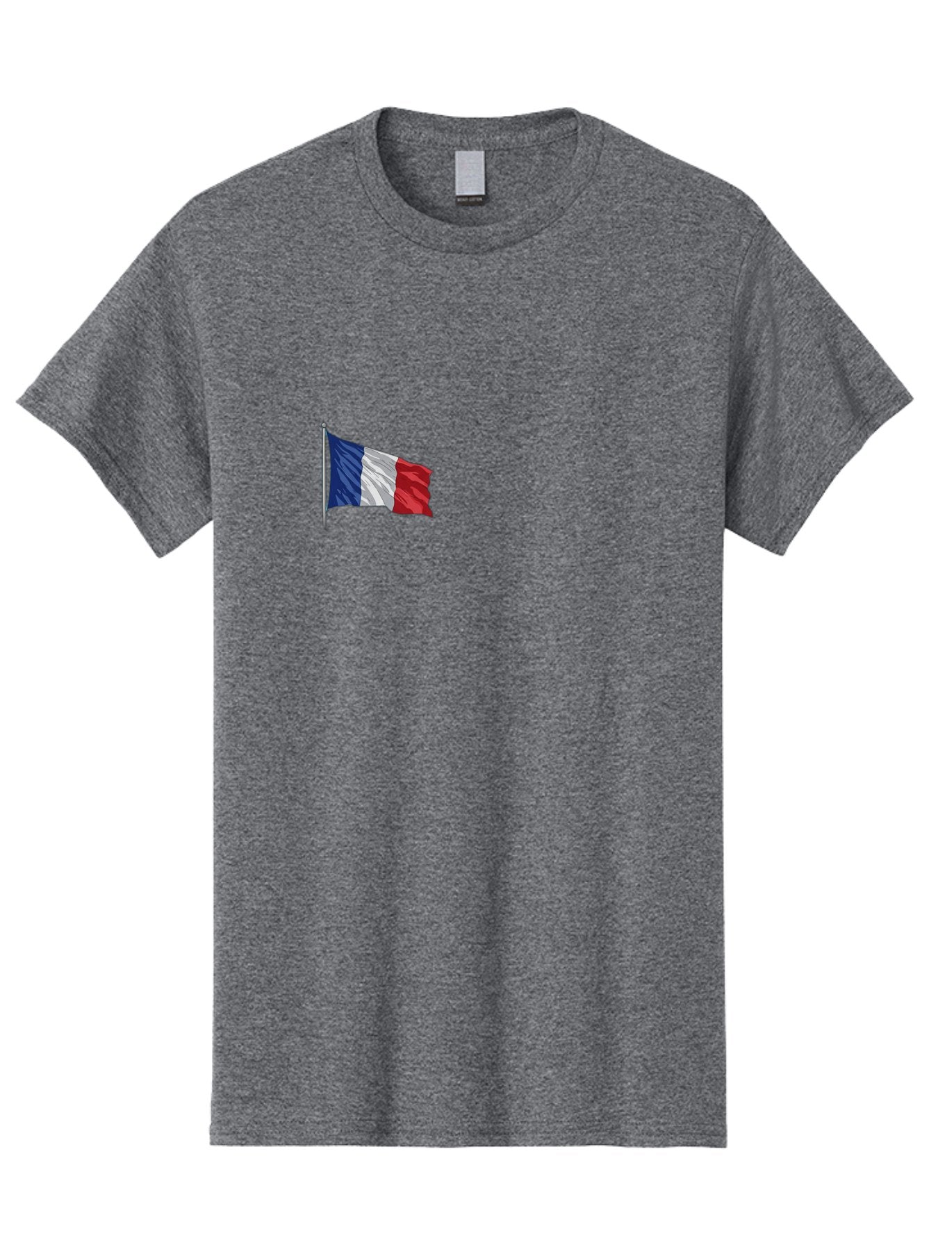 French-Flag Men'S Graphic Tee, 100% Cotton, Comfortable Casual Summer Wear, Machine Washable, French Flag Waving, National Symbol, France, Tricolor, Blue White And Red, Patriotic, Waving Flag, French Culture, Iconic Emblem, Country Flag Bad110 14