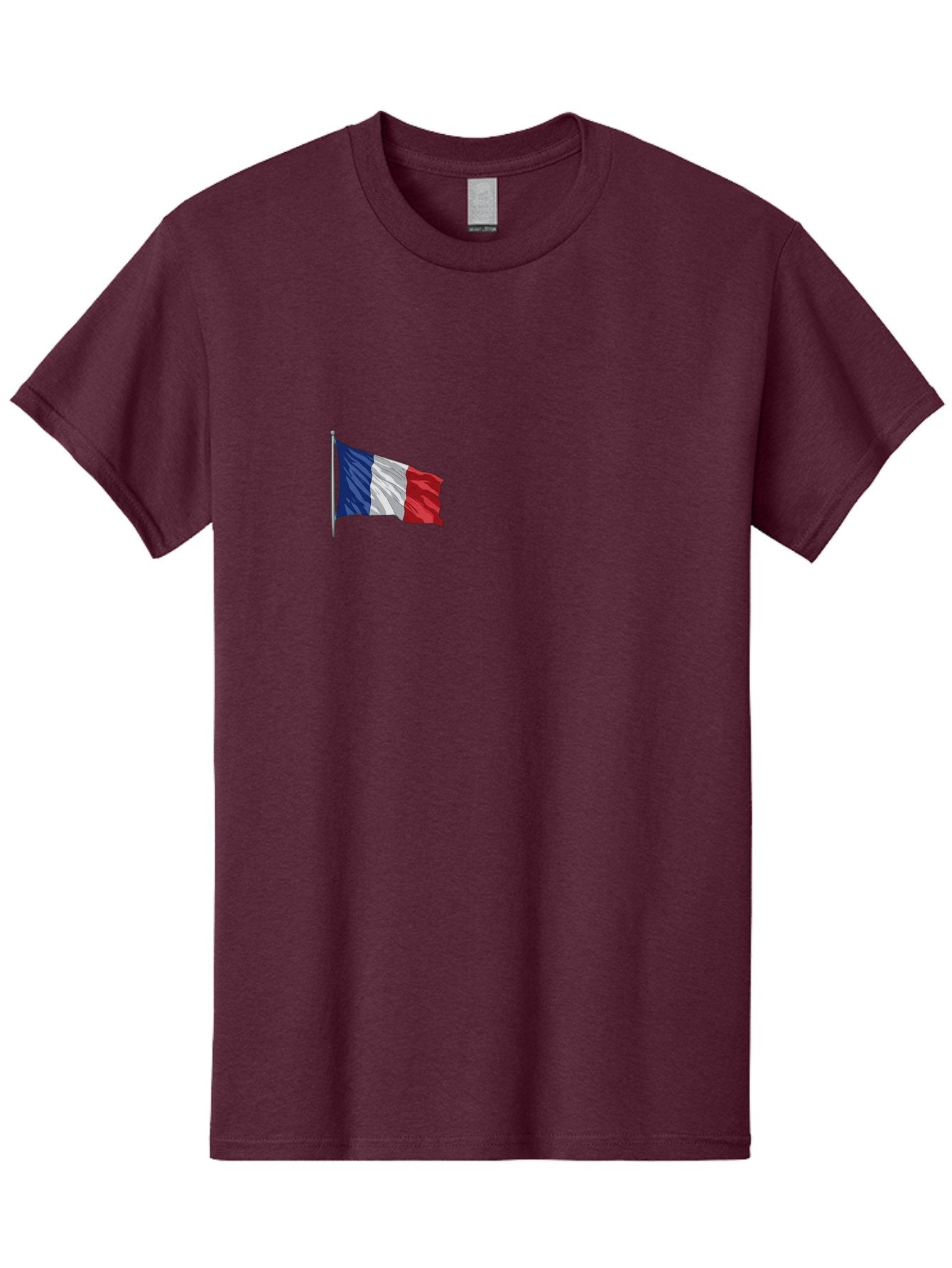 French-Flag Men'S Graphic Tee, 100% Cotton, Comfortable Casual Summer Wear, Machine Washable, French Flag Waving, National Symbol, France, Tricolor, Blue White And Red, Patriotic, Waving Flag, French Culture, Iconic Emblem, Country Flag Bad110 6