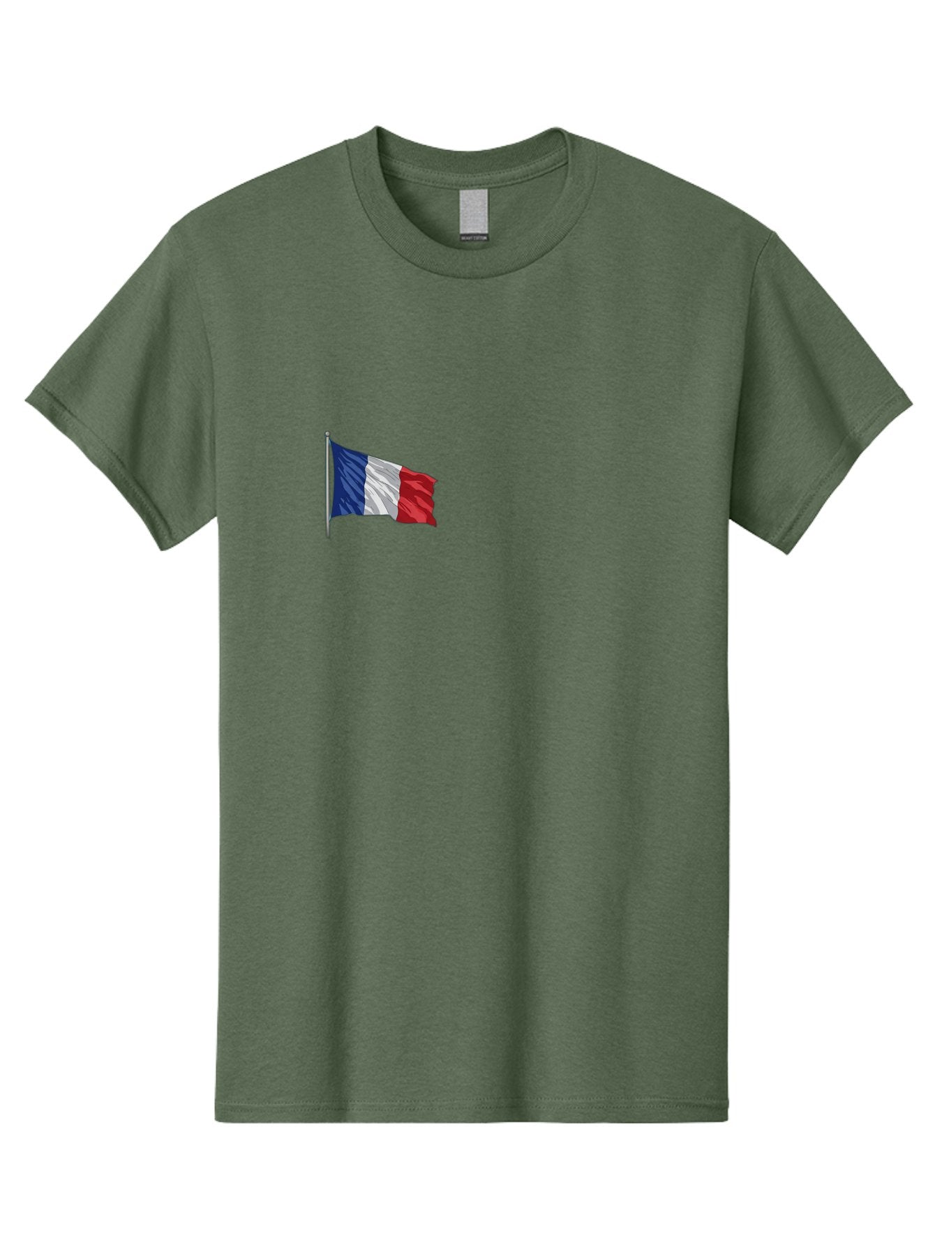 French-Flag Men'S Graphic Tee, 100% Cotton, Comfortable Casual Summer Wear, Machine Washable, French Flag Waving, National Symbol, France, Tricolor, Blue White And Red, Patriotic, Waving Flag, French Culture, Iconic Emblem, Country Flag Bad110 13