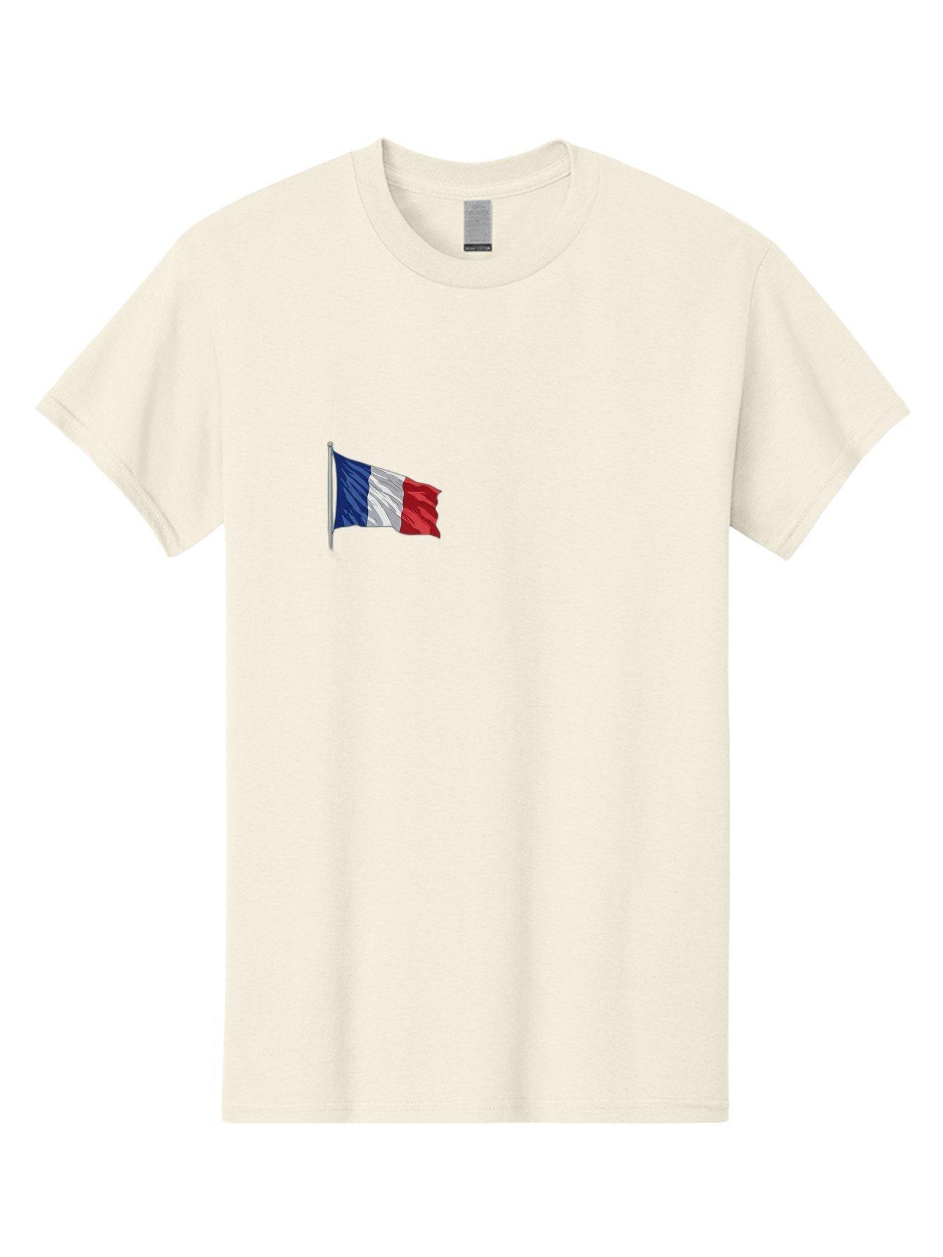 French-Flag Men'S Graphic Tee, 100% Cotton, Comfortable Casual Summer Wear, Machine Washable, French Flag Waving, National Symbol, France, Tricolor, Blue White And Red, Patriotic, Waving Flag, French Culture, Iconic Emblem, Country Flag Bad110 5