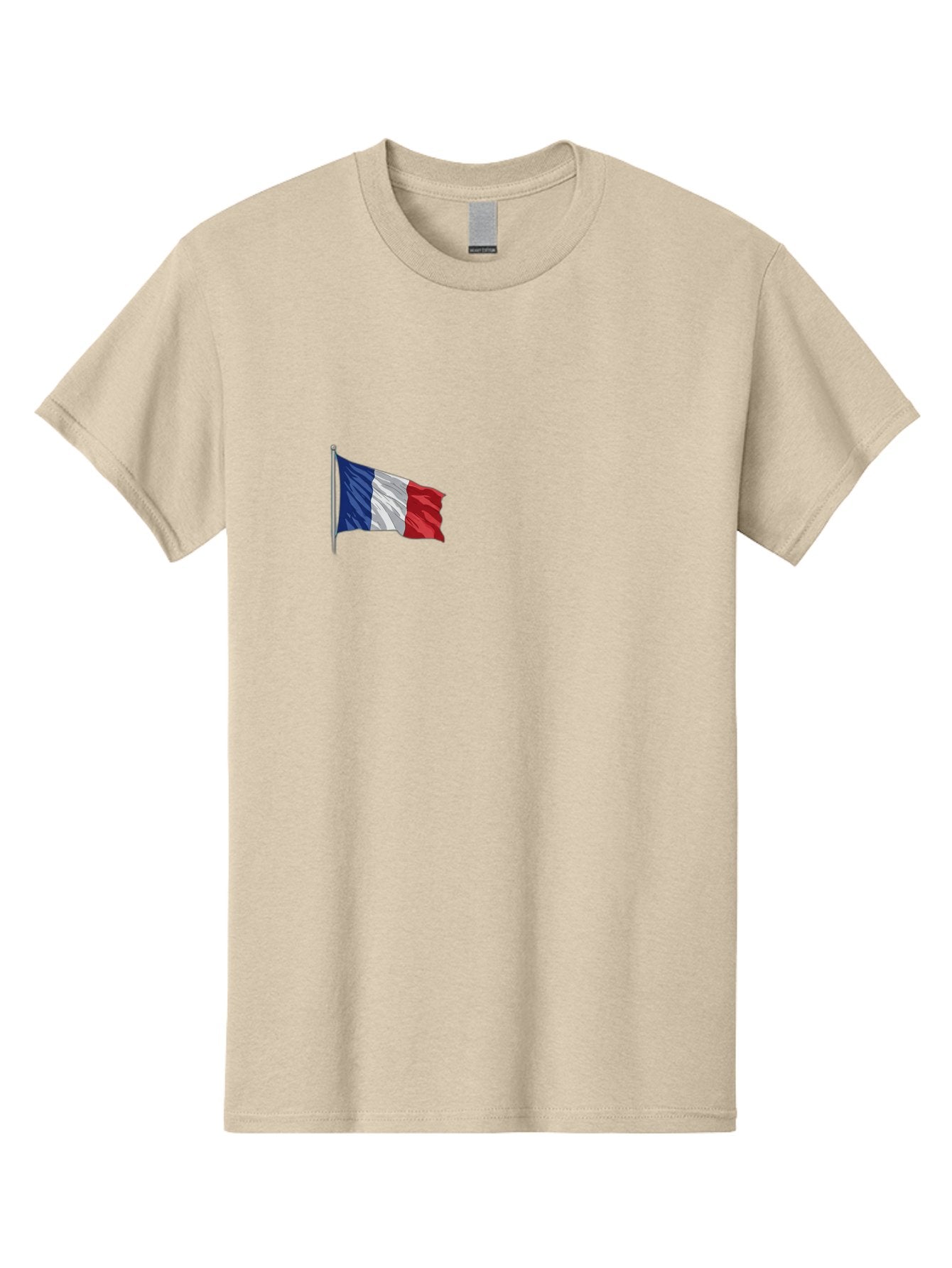 French-Flag Men'S Graphic Tee, 100% Cotton, Comfortable Casual Summer Wear, Machine Washable, French Flag Waving, National Symbol, France, Tricolor, Blue White And Red, Patriotic, Waving Flag, French Culture, Iconic Emblem, Country Flag Bad110 8