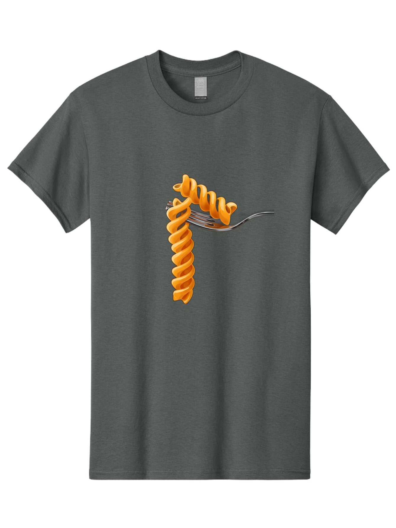 Fusilli-On-Fork Men'S Graphic Tee, 100% Cotton, Comfortable Casual Summer Wear, Machine Washable, Fusilli Pasta, Spiral Pasta, Fork, Italian Cuisine, Delicious Meal, Tasty Food, Pasta Dish, Culinary Delight Bad113 4