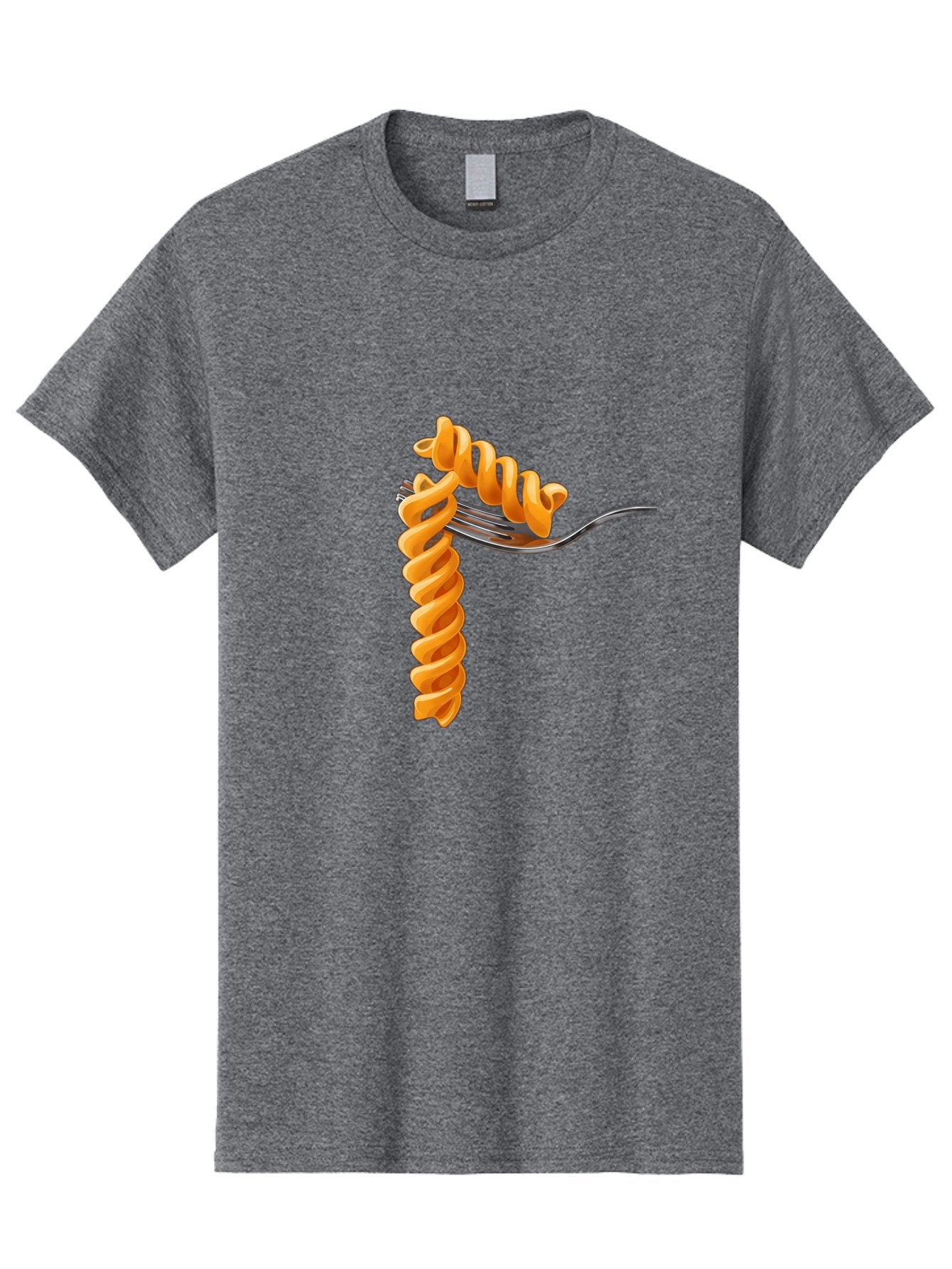 Fusilli-On-Fork Men'S Graphic Tee, 100% Cotton, Comfortable Casual Summer Wear, Machine Washable, Fusilli Pasta, Spiral Pasta, Fork, Italian Cuisine, Delicious Meal, Tasty Food, Pasta Dish, Culinary Delight Bad113