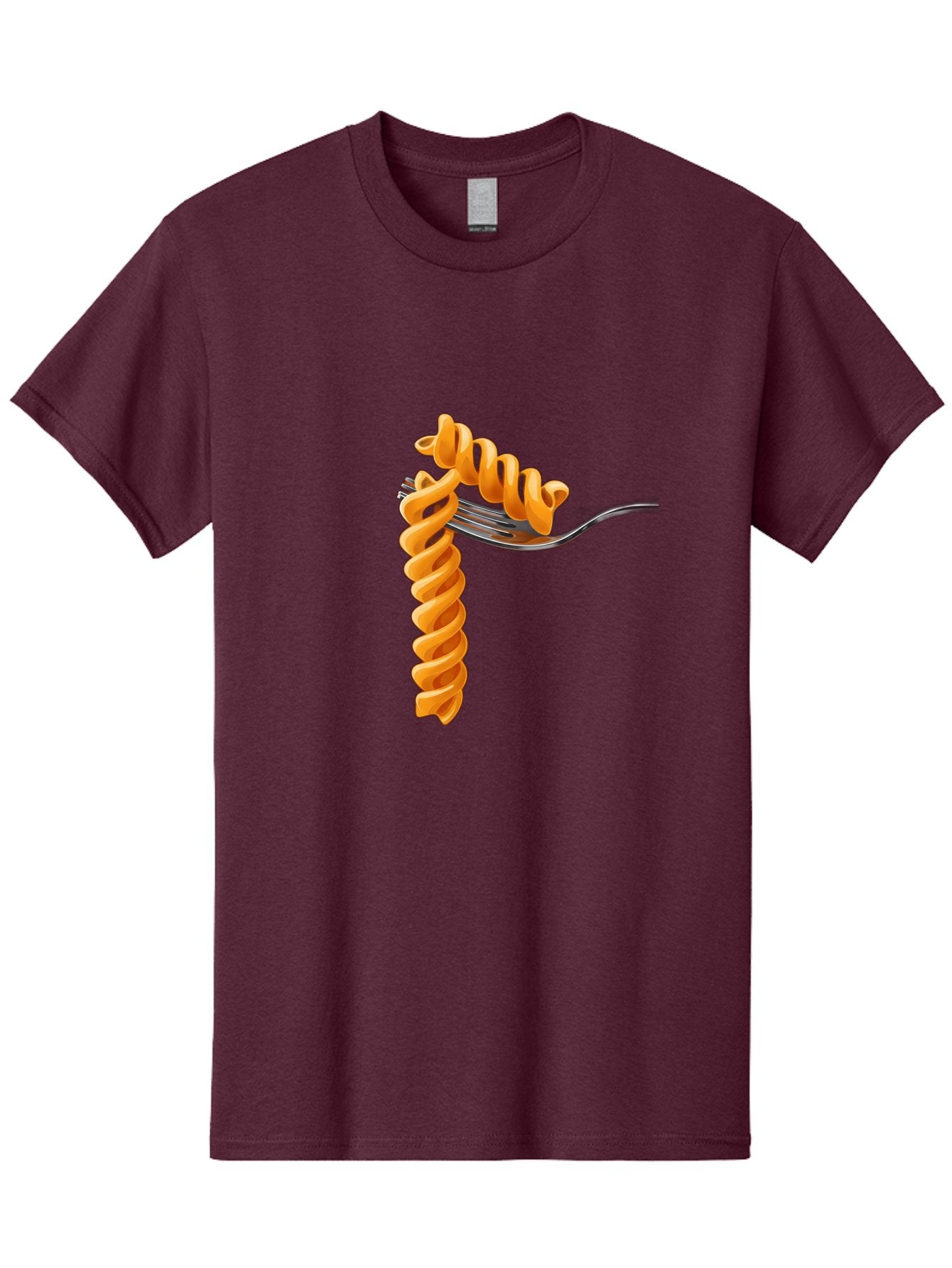 Fusilli-On-Fork Men'S Graphic Tee, 100% Cotton, Comfortable Casual Summer Wear, Machine Washable, Fusilli Pasta, Spiral Pasta, Fork, Italian Cuisine, Delicious Meal, Tasty Food, Pasta Dish, Culinary Delight Bad113 7