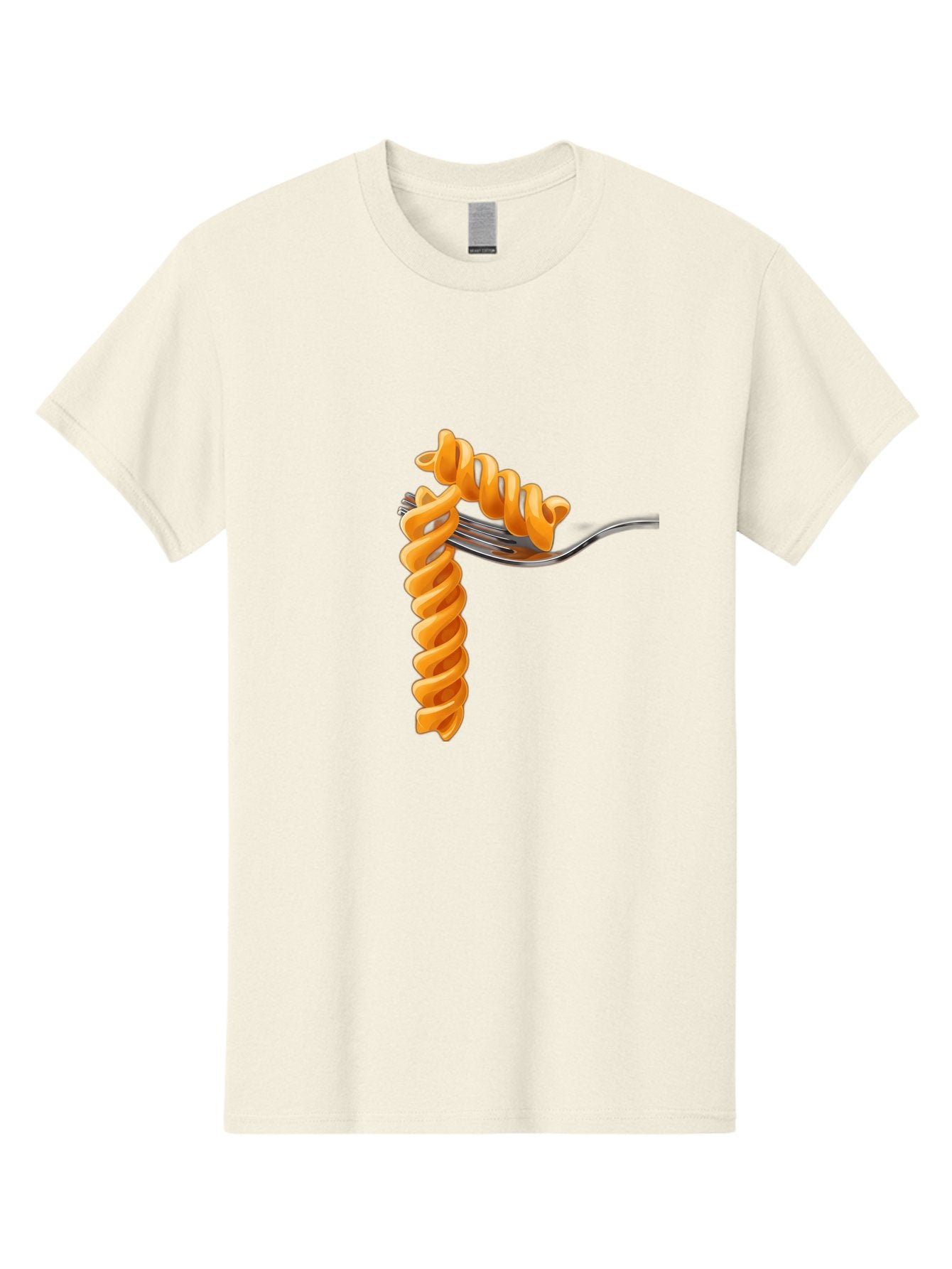 Fusilli-On-Fork Men'S Graphic Tee, 100% Cotton, Comfortable Casual Summer Wear, Machine Washable, Fusilli Pasta, Spiral Pasta, Fork, Italian Cuisine, Delicious Meal, Tasty Food, Pasta Dish, Culinary Delight Bad113 13