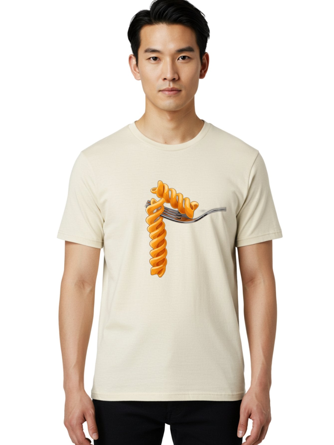 Fusilli-On-Fork Men'S Graphic Tee, 100% Cotton, Comfortable Casual Summer Wear, Machine Washable, Fusilli Pasta, Spiral Pasta, Fork, Italian Cuisine, Delicious Meal, Tasty Food, Pasta Dish, Culinary Delight Bad113 20