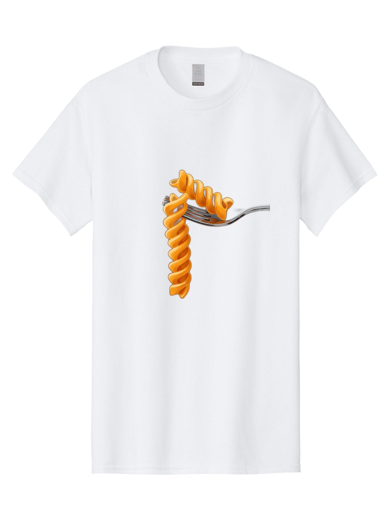Fusilli-On-Fork Men'S Graphic Tee, 100% Cotton, Comfortable Casual Summer Wear, Machine Washable, Fusilli Pasta, Spiral Pasta, Fork, Italian Cuisine, Delicious Meal, Tasty Food, Pasta Dish, Culinary Delight Bad113 6