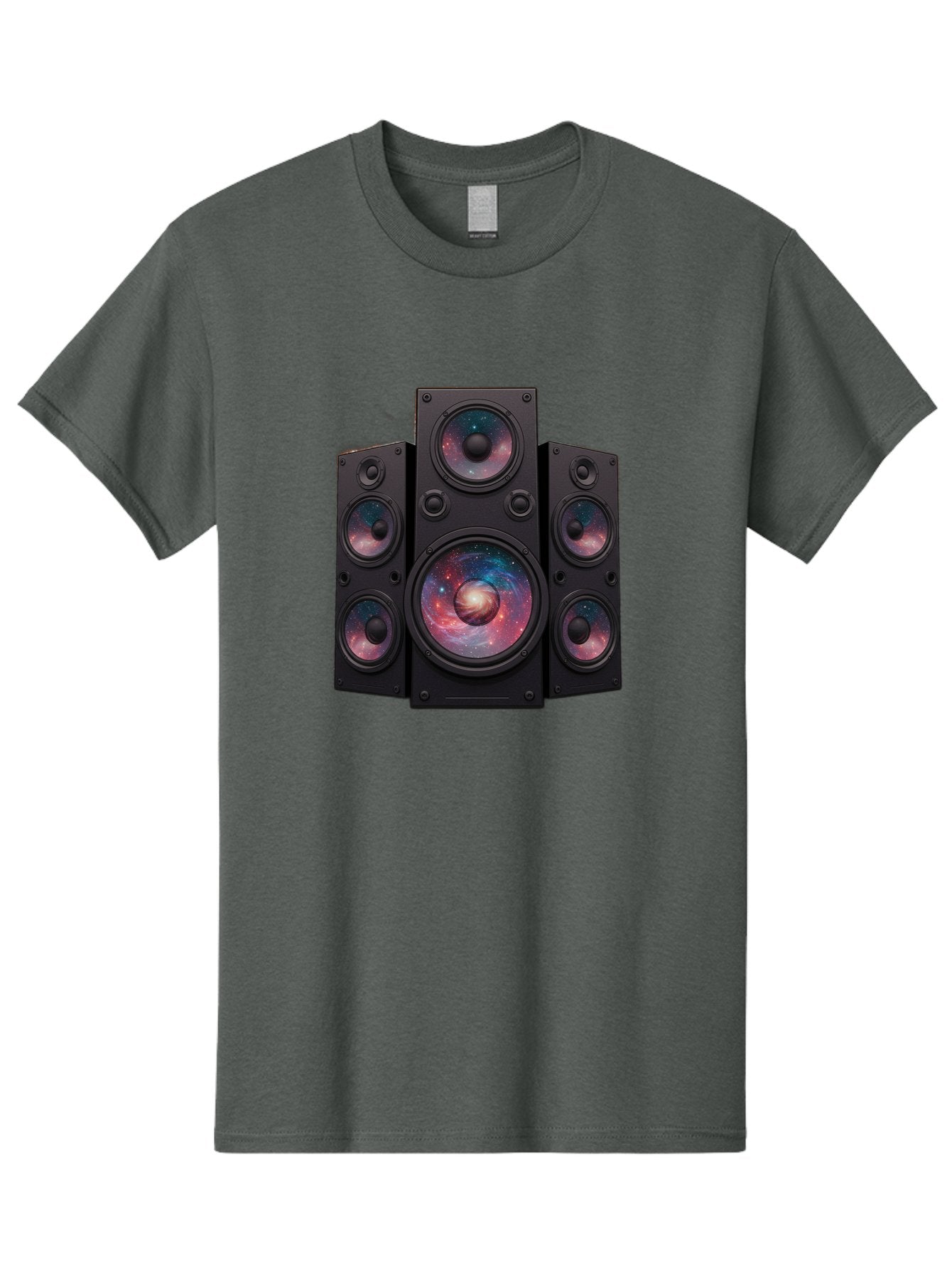 Galaxy-Speakers Men'S Graphic Tee, 100% Cotton, Comfortable Casual Summer Wear, Machine Washable, Home Theater System, Surround Sound Speakers, Galaxy Design, Space-Themed Decor, Audio Equipment, Immersive Sound Experience, Bad114 4