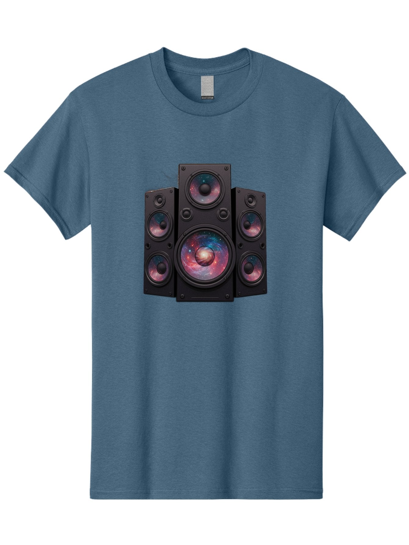 Galaxy-Speakers Men'S Graphic Tee, 100% Cotton, Comfortable Casual Summer Wear, Machine Washable, Home Theater System, Surround Sound Speakers, Galaxy Design, Space-Themed Decor, Audio Equipment, Immersive Sound Experience, Bad114 5