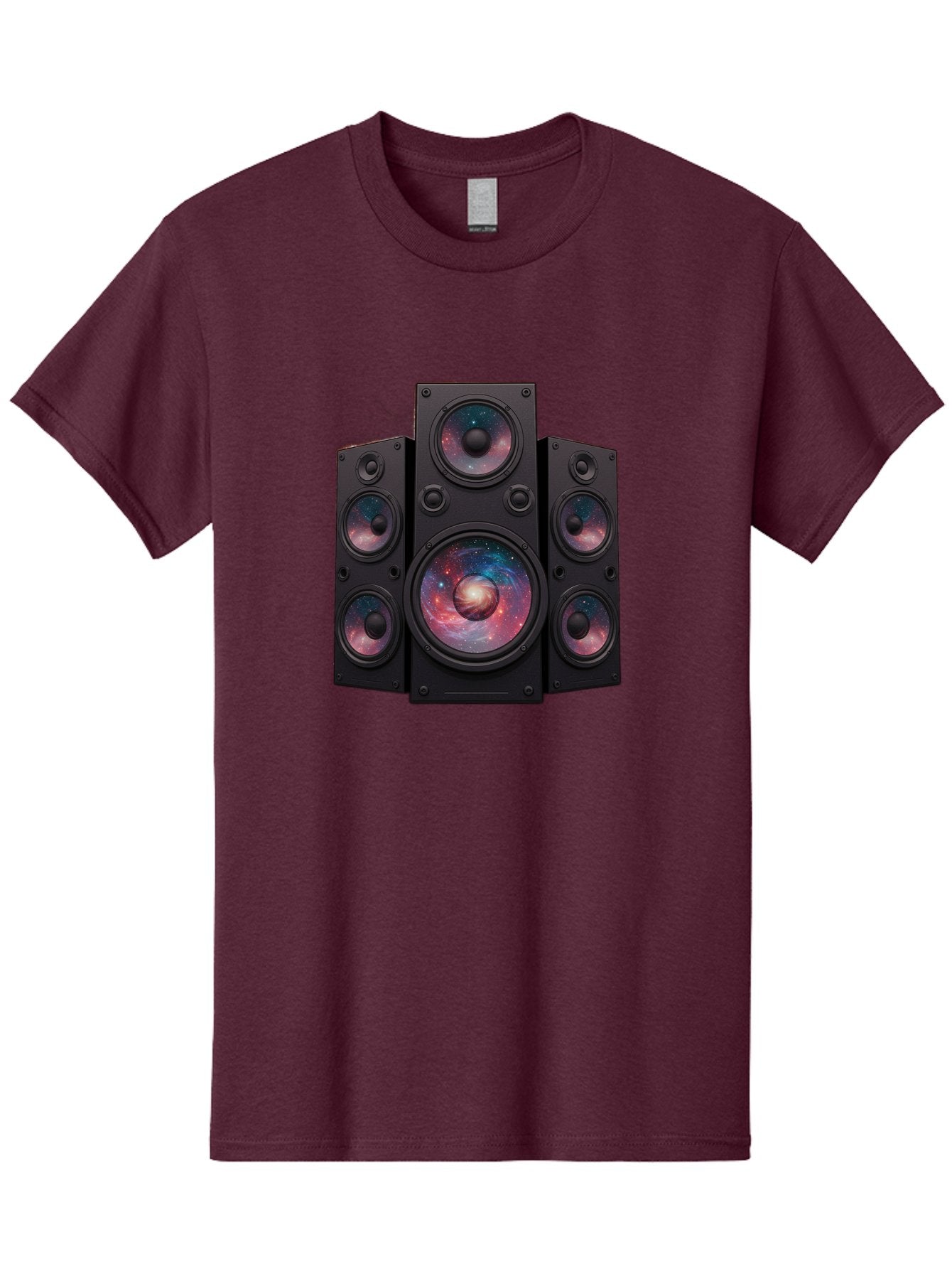 Galaxy-Speakers Men'S Graphic Tee, 100% Cotton, Comfortable Casual Summer Wear, Machine Washable, Home Theater System, Surround Sound Speakers, Galaxy Design, Space-Themed Decor, Audio Equipment, Immersive Sound Experience, Bad114 3