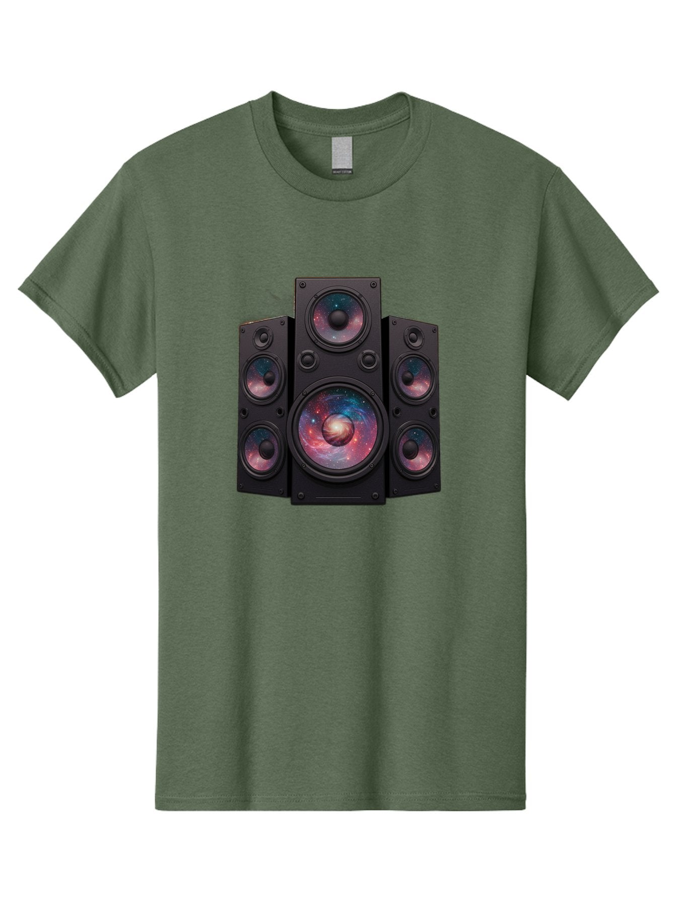 Galaxy-Speakers Men'S Graphic Tee, 100% Cotton, Comfortable Casual Summer Wear, Machine Washable, Home Theater System, Surround Sound Speakers, Galaxy Design, Space-Themed Decor, Audio Equipment, Immersive Sound Experience, Bad114 12