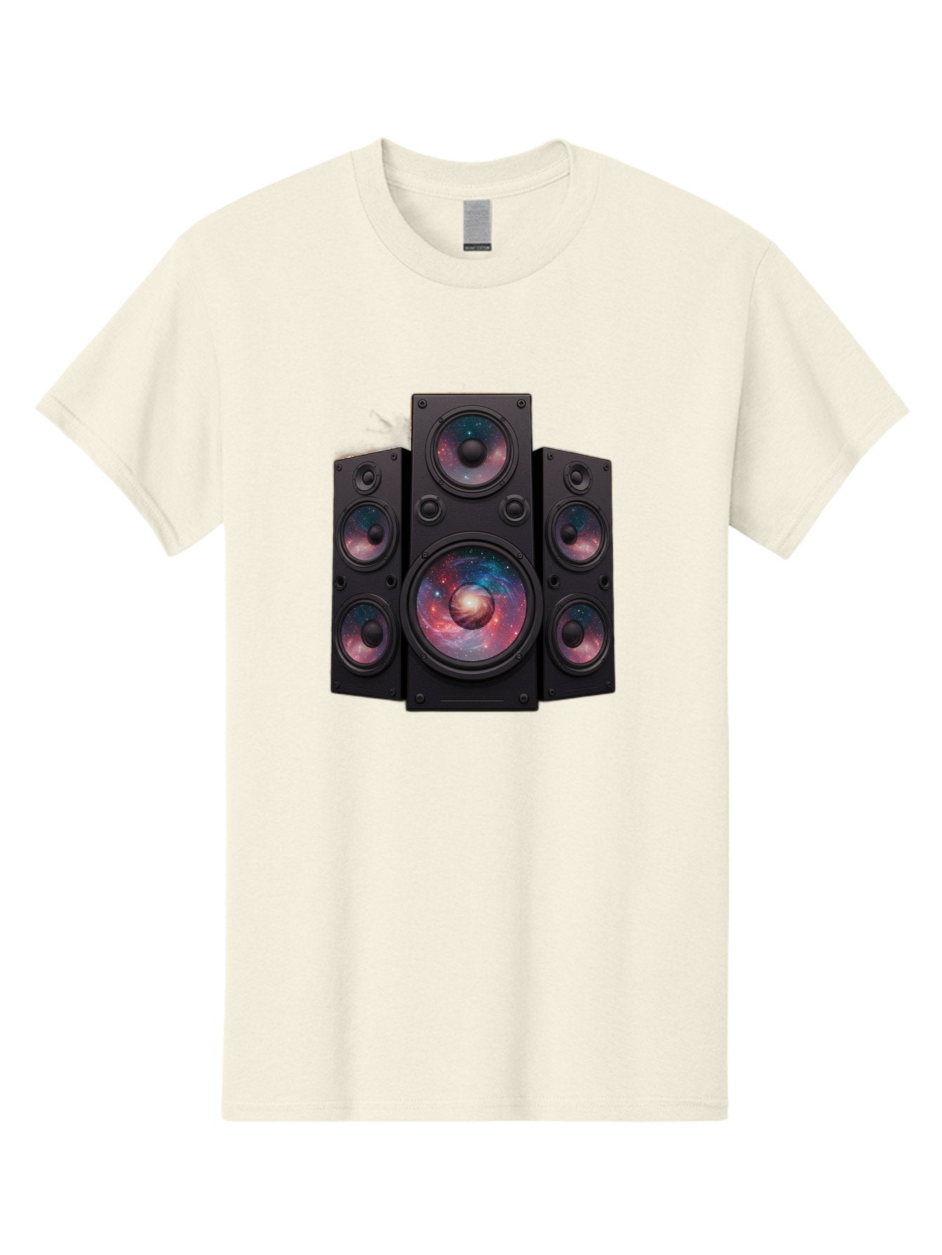 Galaxy-Speakers Men'S Graphic Tee, 100% Cotton, Comfortable Casual Summer Wear, Machine Washable, Home Theater System, Surround Sound Speakers, Galaxy Design, Space-Themed Decor, Audio Equipment, Immersive Sound Experience, Bad114 15