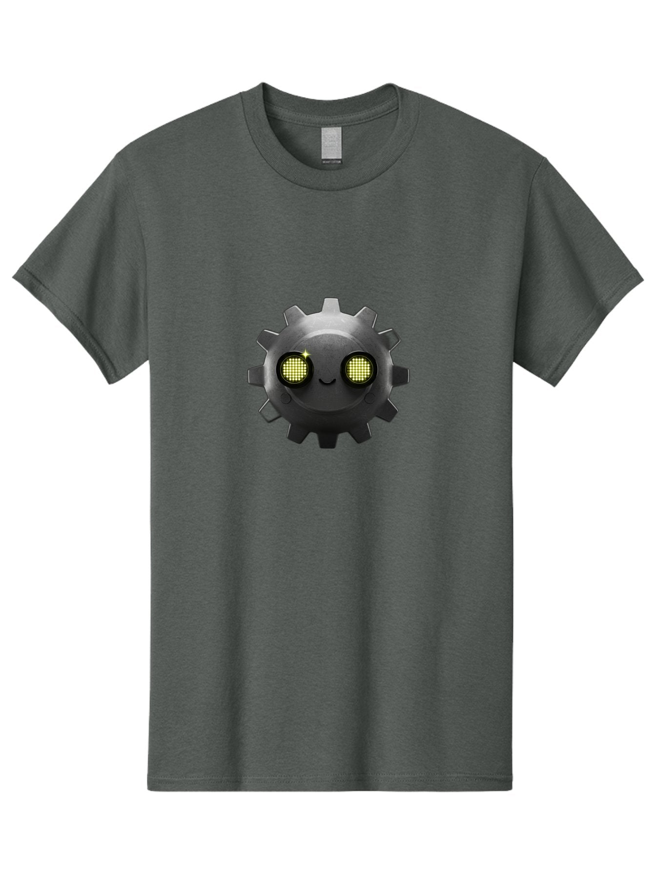 Gearbot Men'S Graphic Tee, 100% Cotton, Comfortable Casual Summer Wear, Machine Washable, Steampunk-Inspired Cog, Industrial Charm, Gear Face, Robotic Eyes, Machinery Character, Digital Art, Futuristic Design, Mechanical Marvel Bad127 3