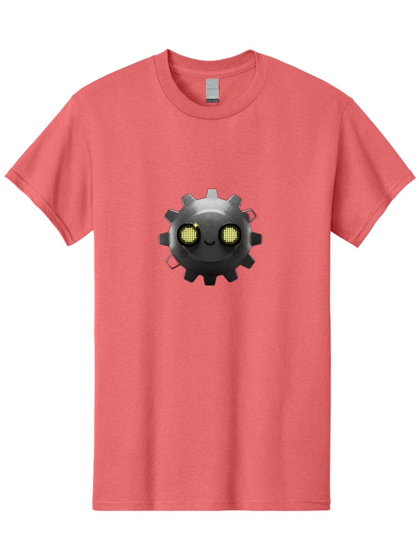 Gearbot Men'S Graphic Tee, 100% Cotton, Comfortable Casual Summer Wear, Machine Washable, Steampunk-Inspired Cog, Industrial Charm, Gear Face, Robotic Eyes, Machinery Character, Digital Art, Futuristic Design, Mechanical Marvel Bad127 9