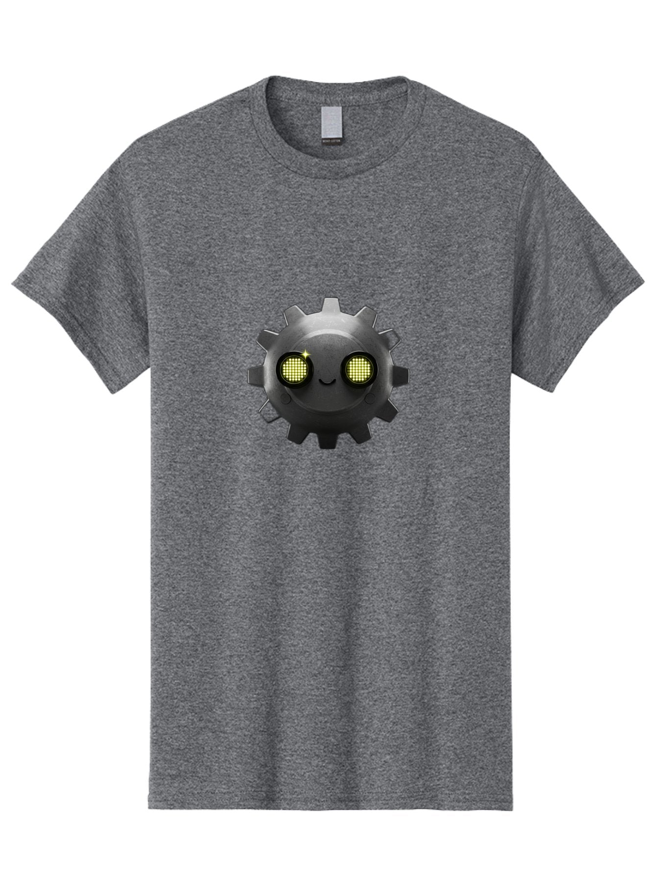 Gearbot Men'S Graphic Tee, 100% Cotton, Comfortable Casual Summer Wear, Machine Washable, Steampunk-Inspired Cog, Industrial Charm, Gear Face, Robotic Eyes, Machinery Character, Digital Art, Futuristic Design, Mechanical Marvel Bad127 7