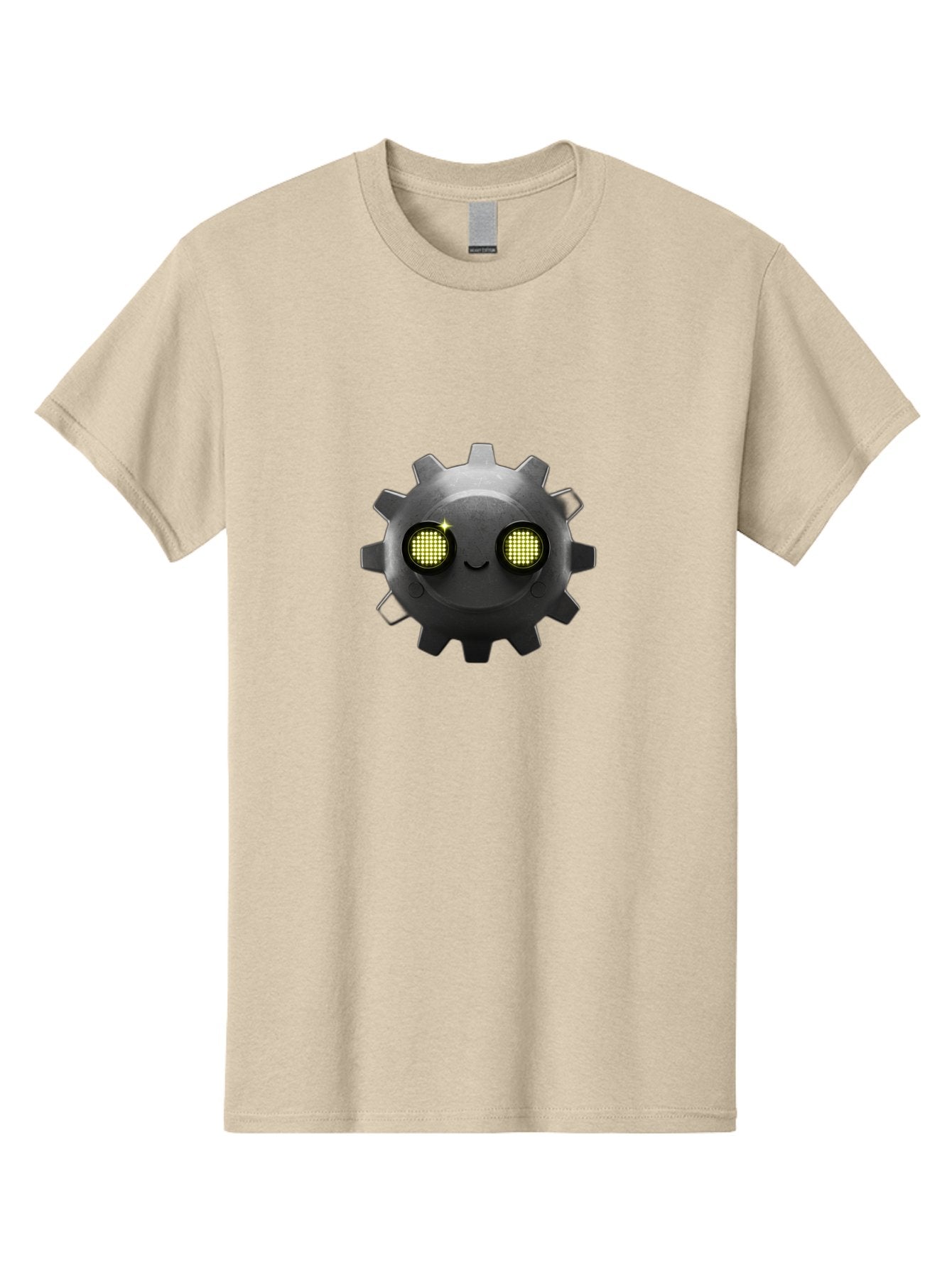 Gearbot Men'S Graphic Tee, 100% Cotton, Comfortable Casual Summer Wear, Machine Washable, Steampunk-Inspired Cog, Industrial Charm, Gear Face, Robotic Eyes, Machinery Character, Digital Art, Futuristic Design, Mechanical Marvel Bad127 8