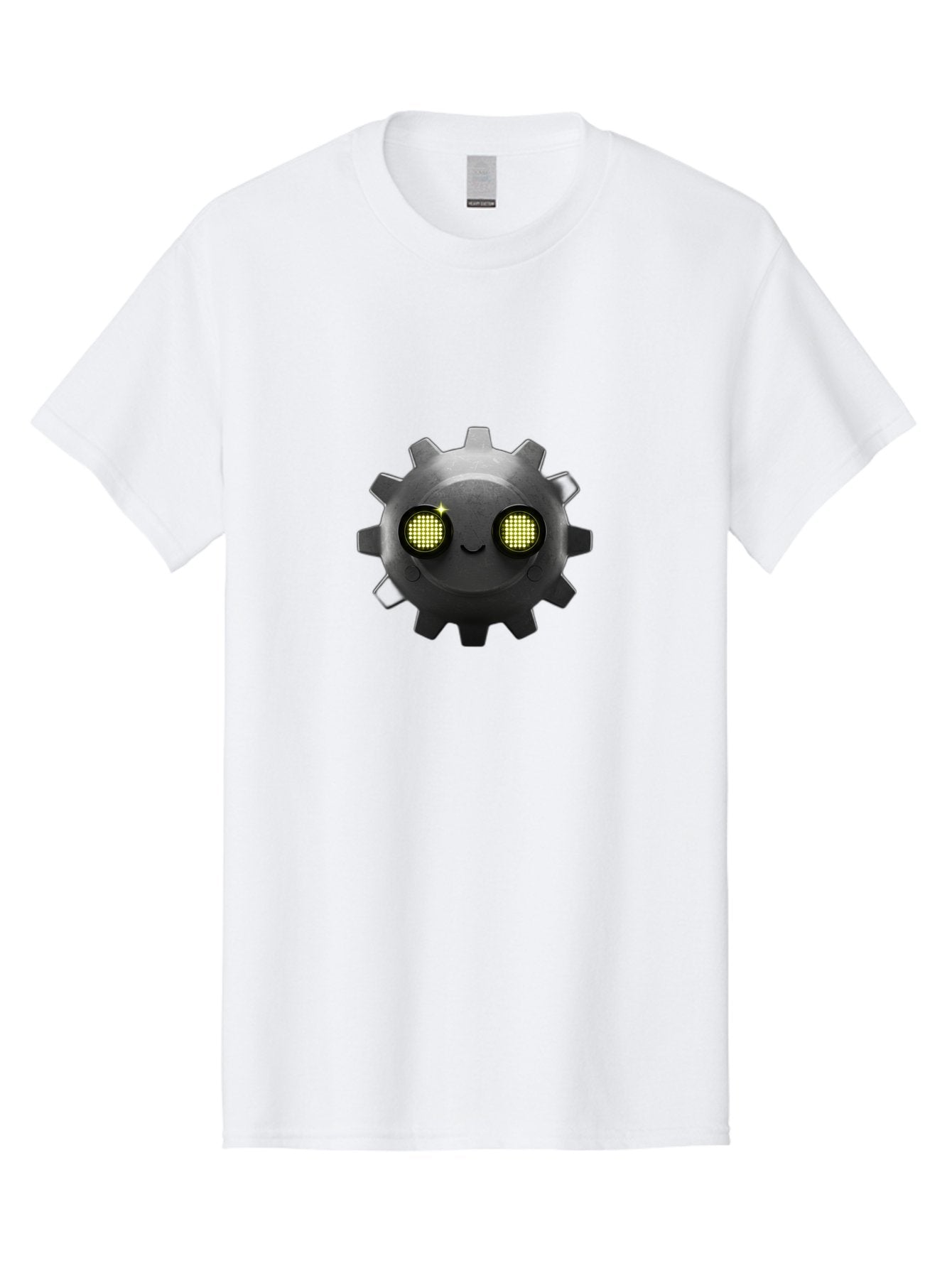 Gearbot Men'S Graphic Tee, 100% Cotton, Comfortable Casual Summer Wear, Machine Washable, Steampunk-Inspired Cog, Industrial Charm, Gear Face, Robotic Eyes, Machinery Character, Digital Art, Futuristic Design, Mechanical Marvel Bad127 4