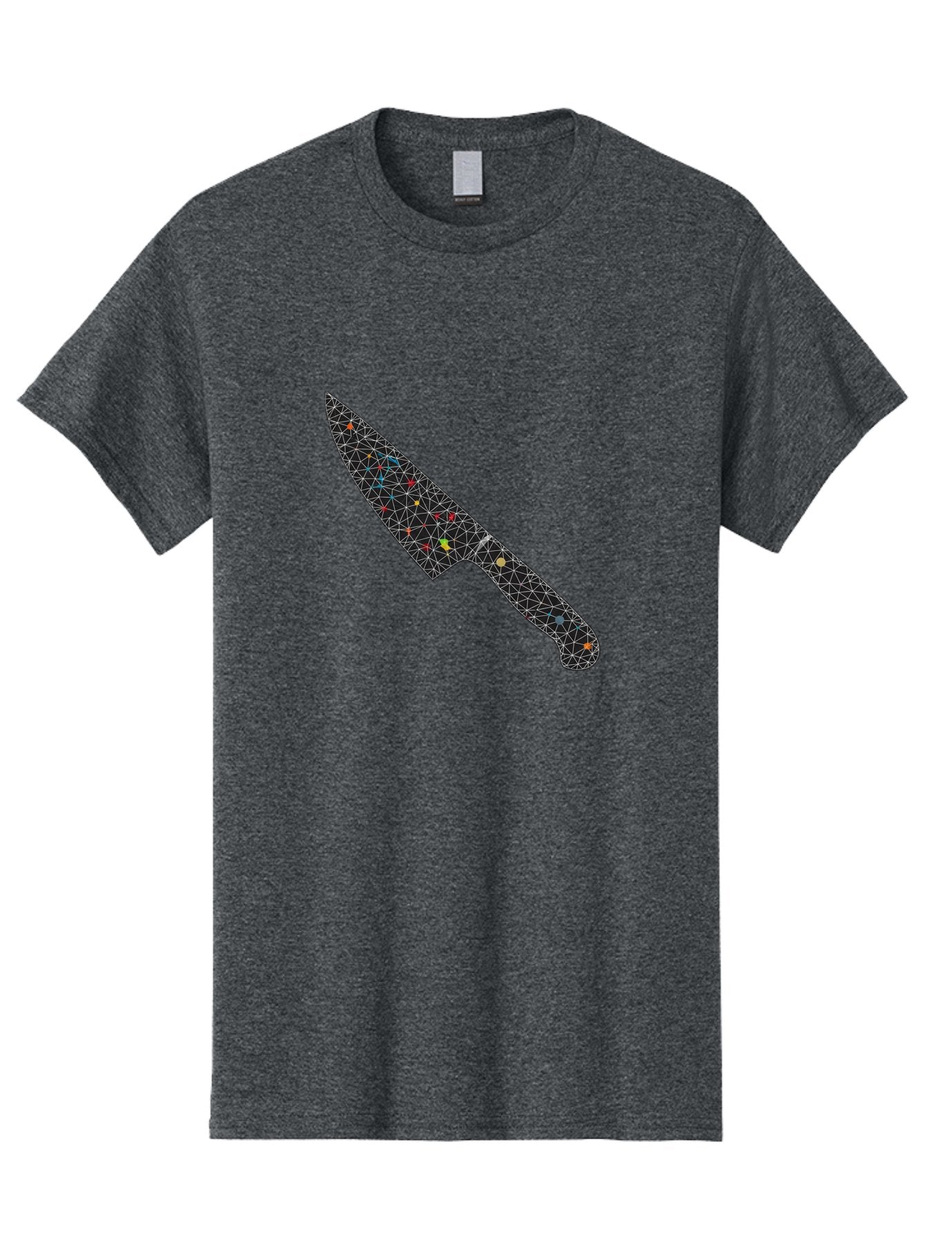 Geometric-Knife Men'S Graphic Tee, 100% Cotton, Comfortable Casual Summer Wear, Machine Washable, Low Poly Knife, Geometric Pattern, 3D Design, Colorful Accents, Modern Style, Abstract Art, Futuristic Look, Sharp Edge, Digital Illustration Bad129 13
