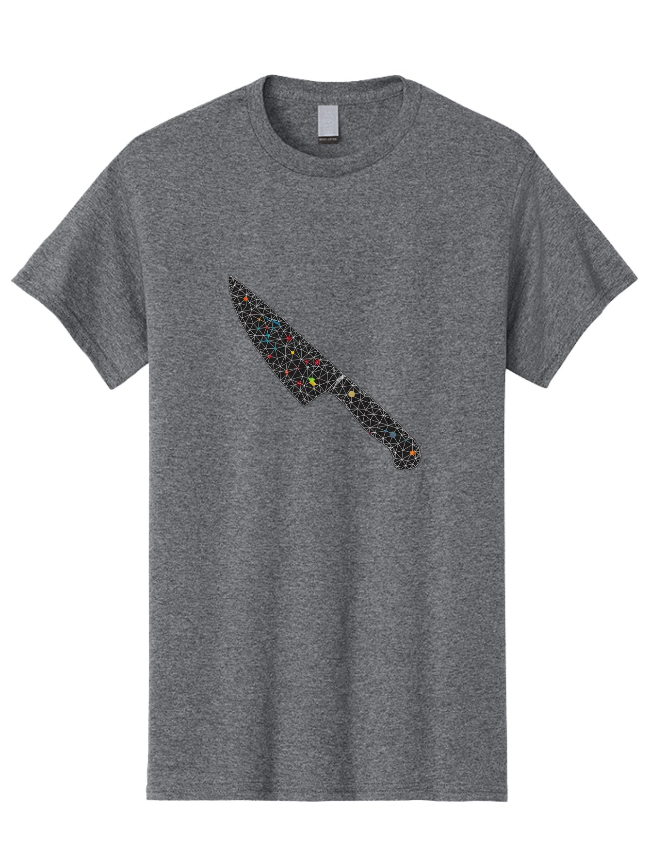 Geometric-Knife Men'S Graphic Tee, 100% Cotton, Comfortable Casual Summer Wear, Machine Washable, Low Poly Knife, Geometric Pattern, 3D Design, Colorful Accents, Modern Style, Abstract Art, Futuristic Look, Sharp Edge, Digital Illustration Bad129 12
